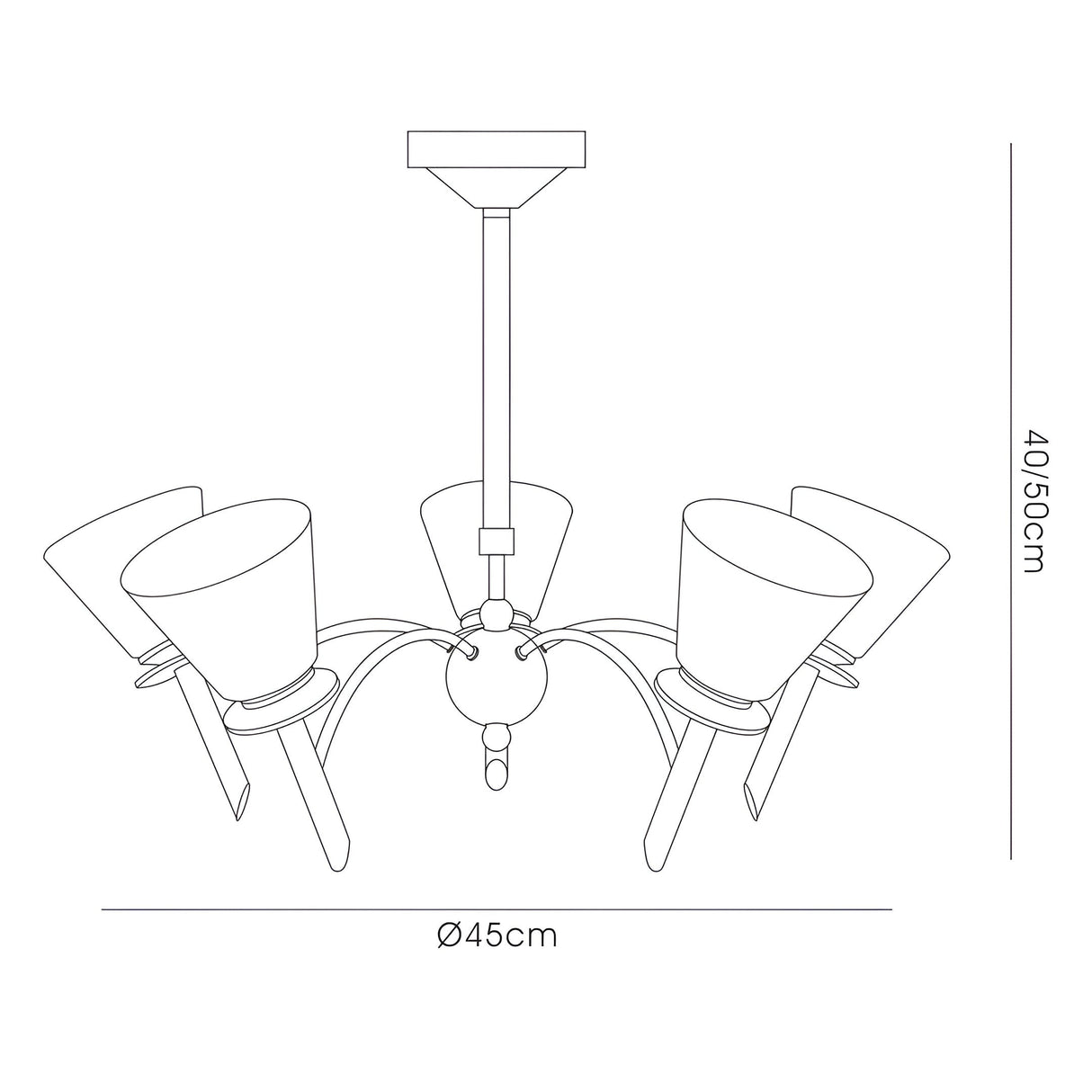 Kristina 45cm 5 Light Opal Glass Chandelier - Polished Chrome