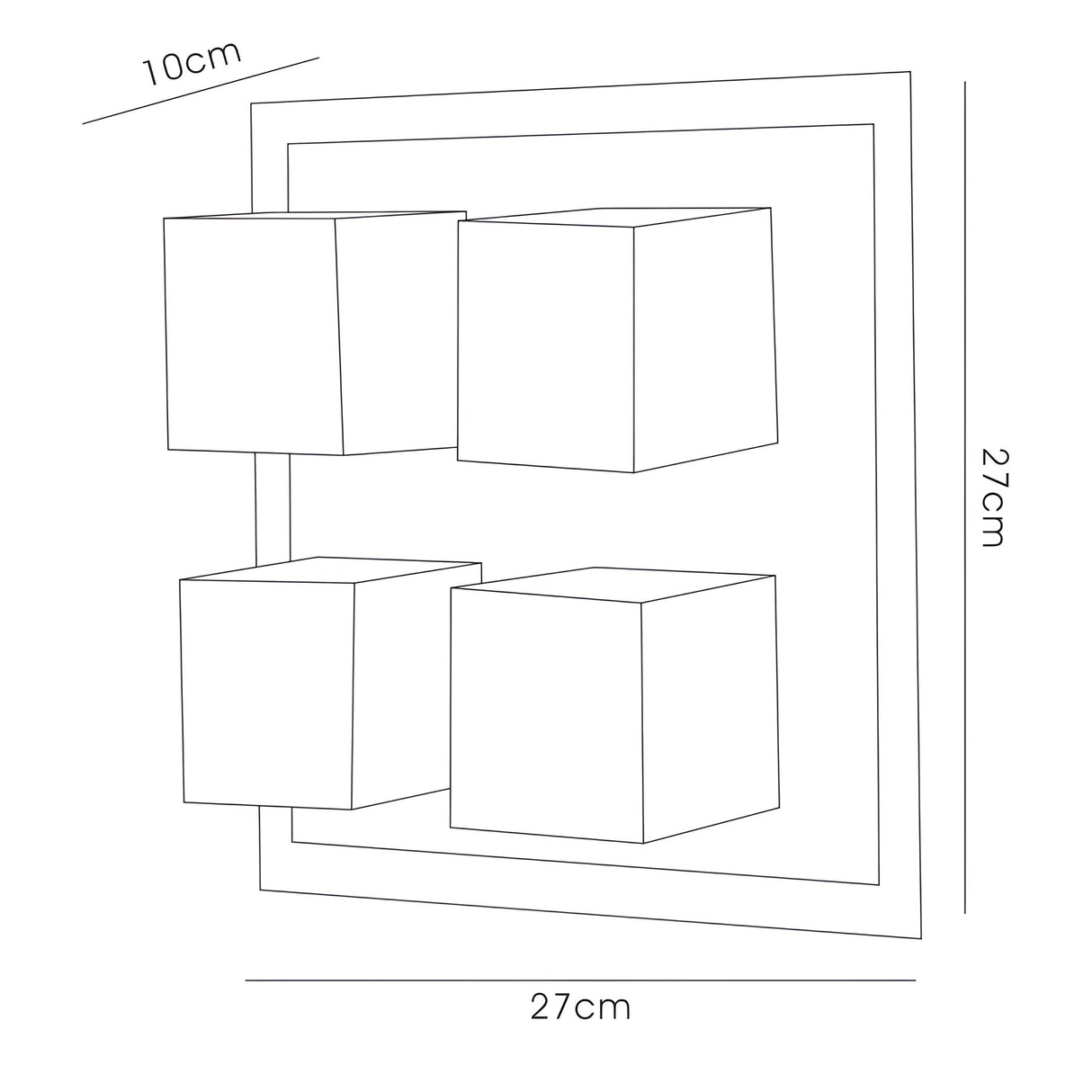 Cube 4 Light Bathroom Opal Glass Flush Ceiling Light - Polished Chrome
