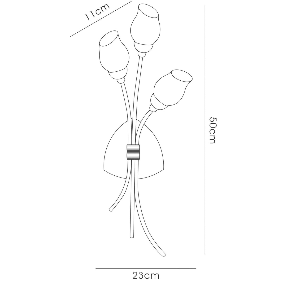 Rimini 3 Light Opal Glass Wall Light - Brass