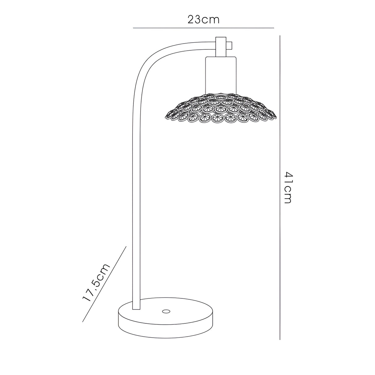 Ellen 1 Light Crystal Table Lamp - Satin Brass