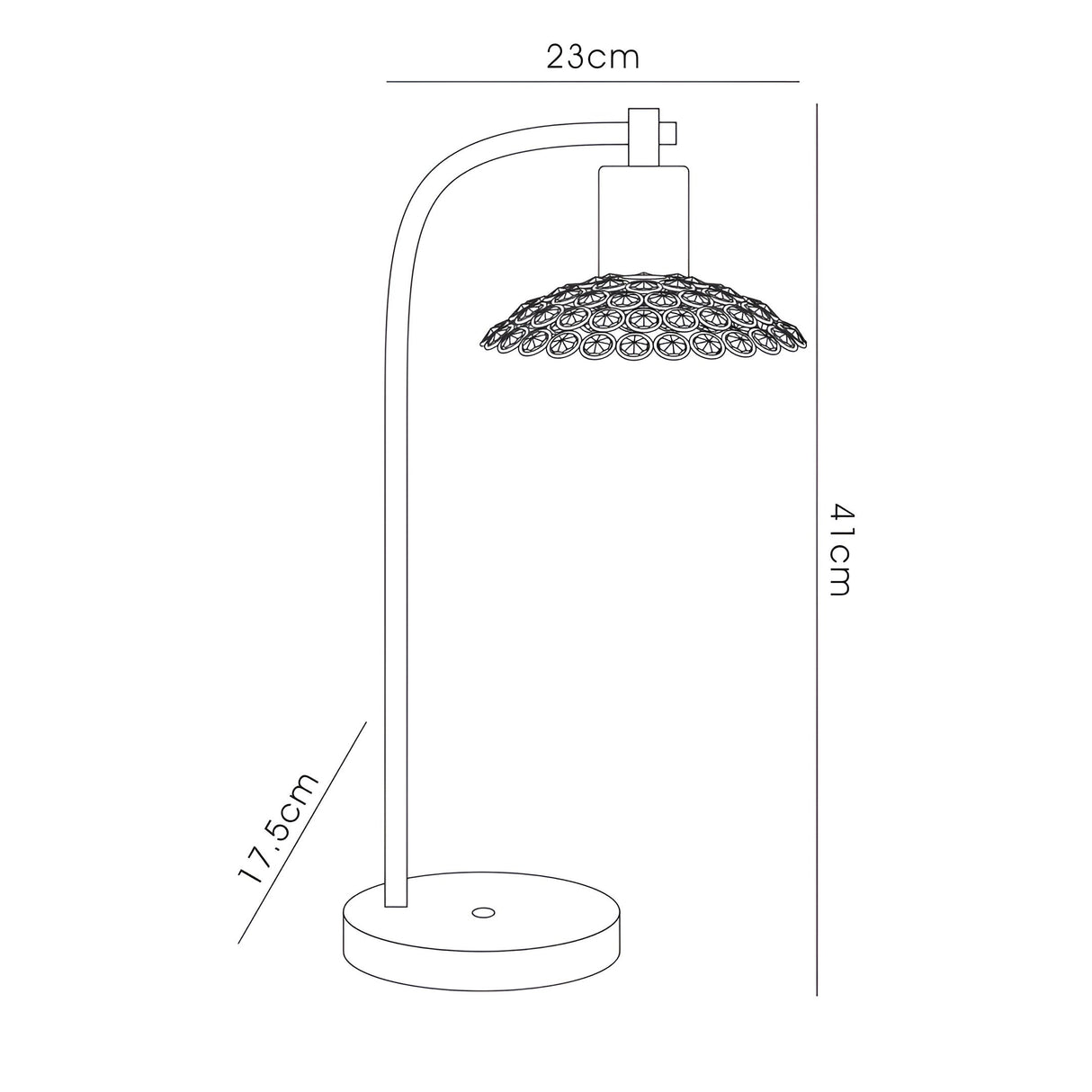 Ellen 1 Light Crystal Table Lamp - Satin Nickel