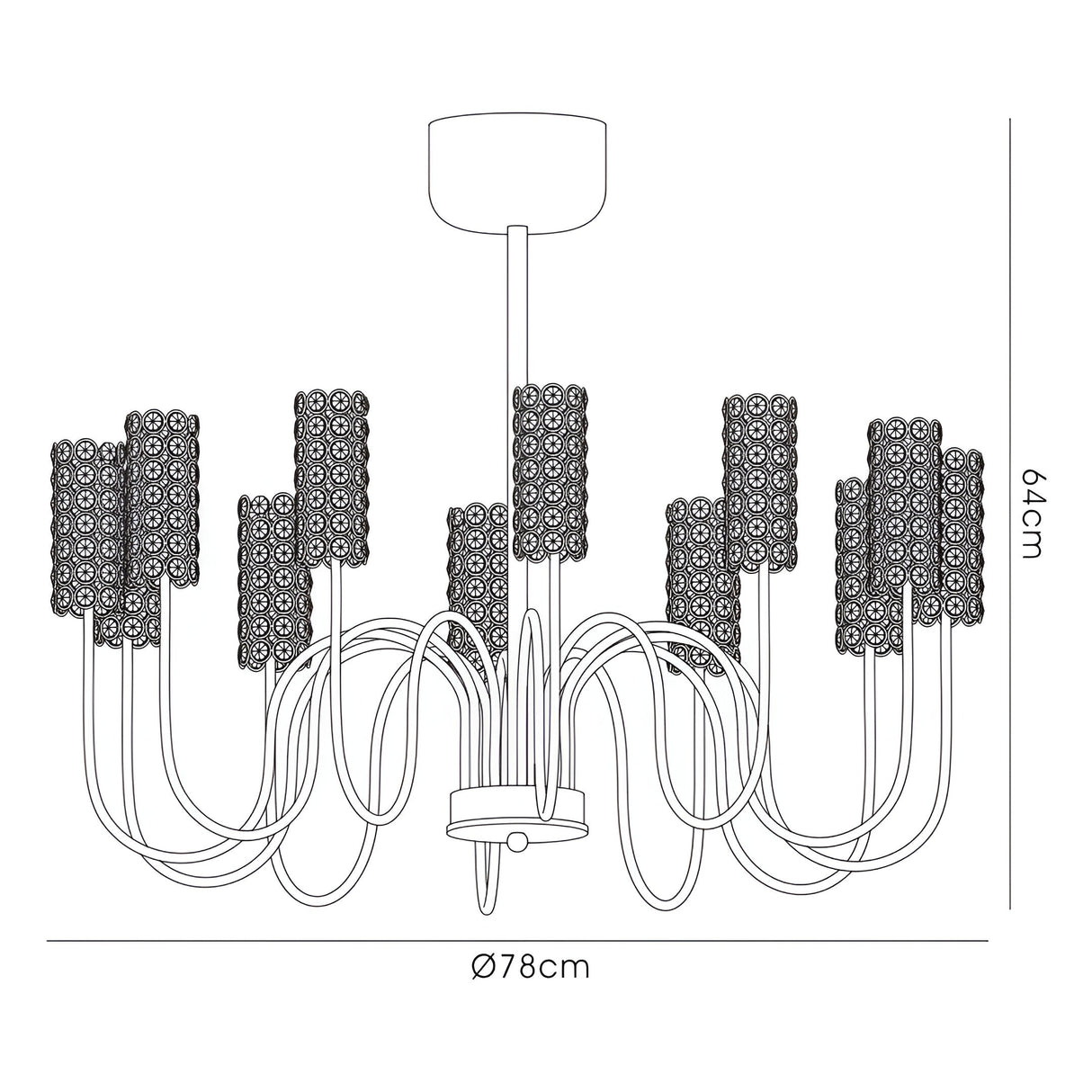 Martina 78cm 12 Light Crystal Chandelier - Polished Chrome
