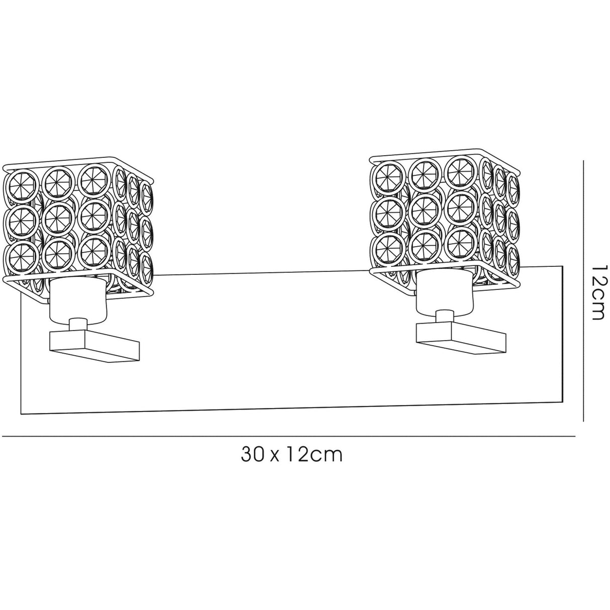 Elsa 2 Light Crystal Wall Light - Satin Nickel