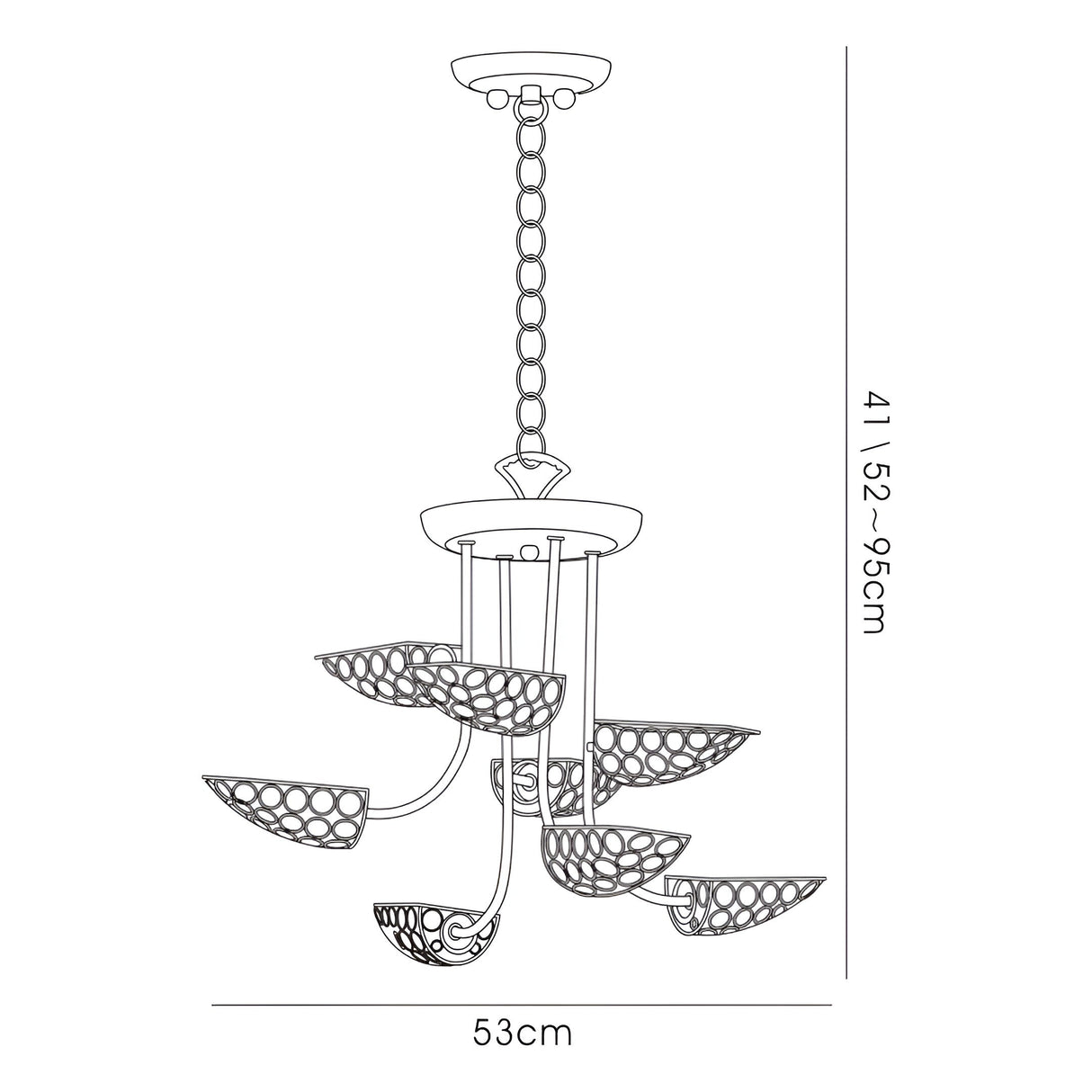 Ashton 53cm 8 Light Crystal Chandelier - Antique Brass