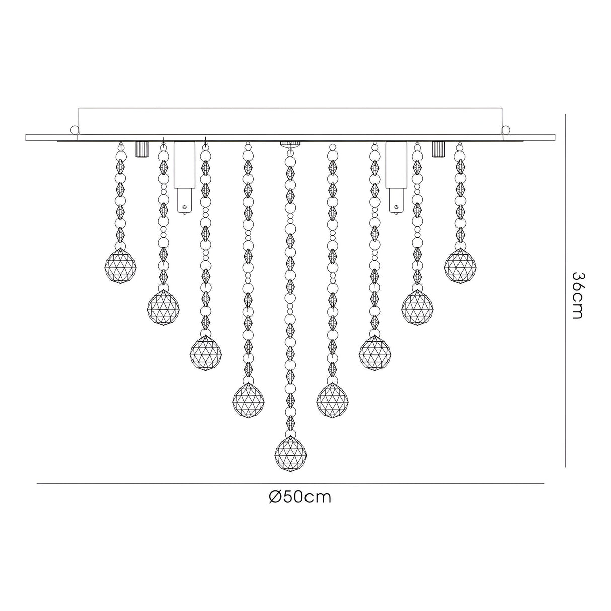 Atla 6 Light Crystal Semi-Flush Ceiling Light – Polished Chrome