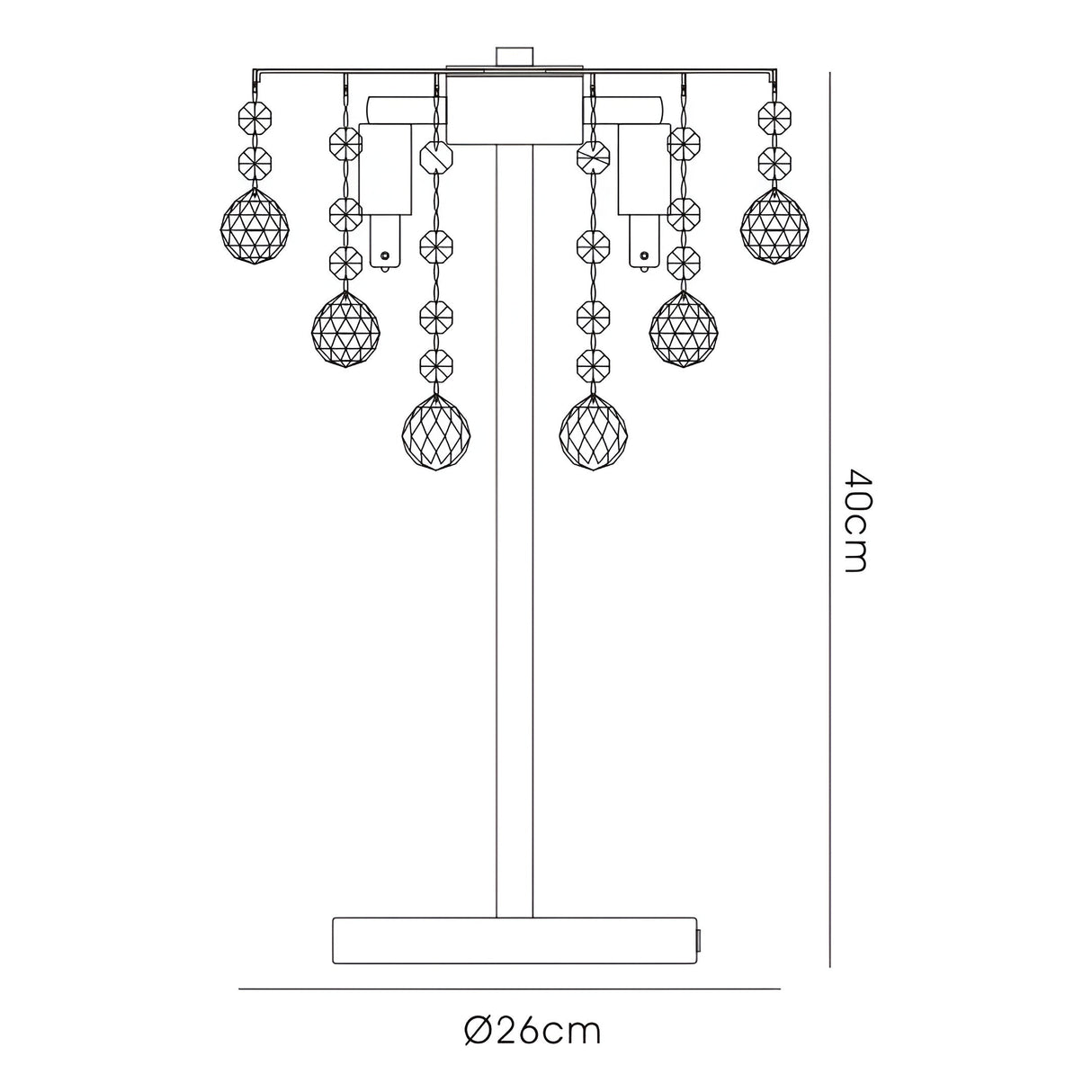 Atla 3 Light Crystal Table Lamp - French Gold