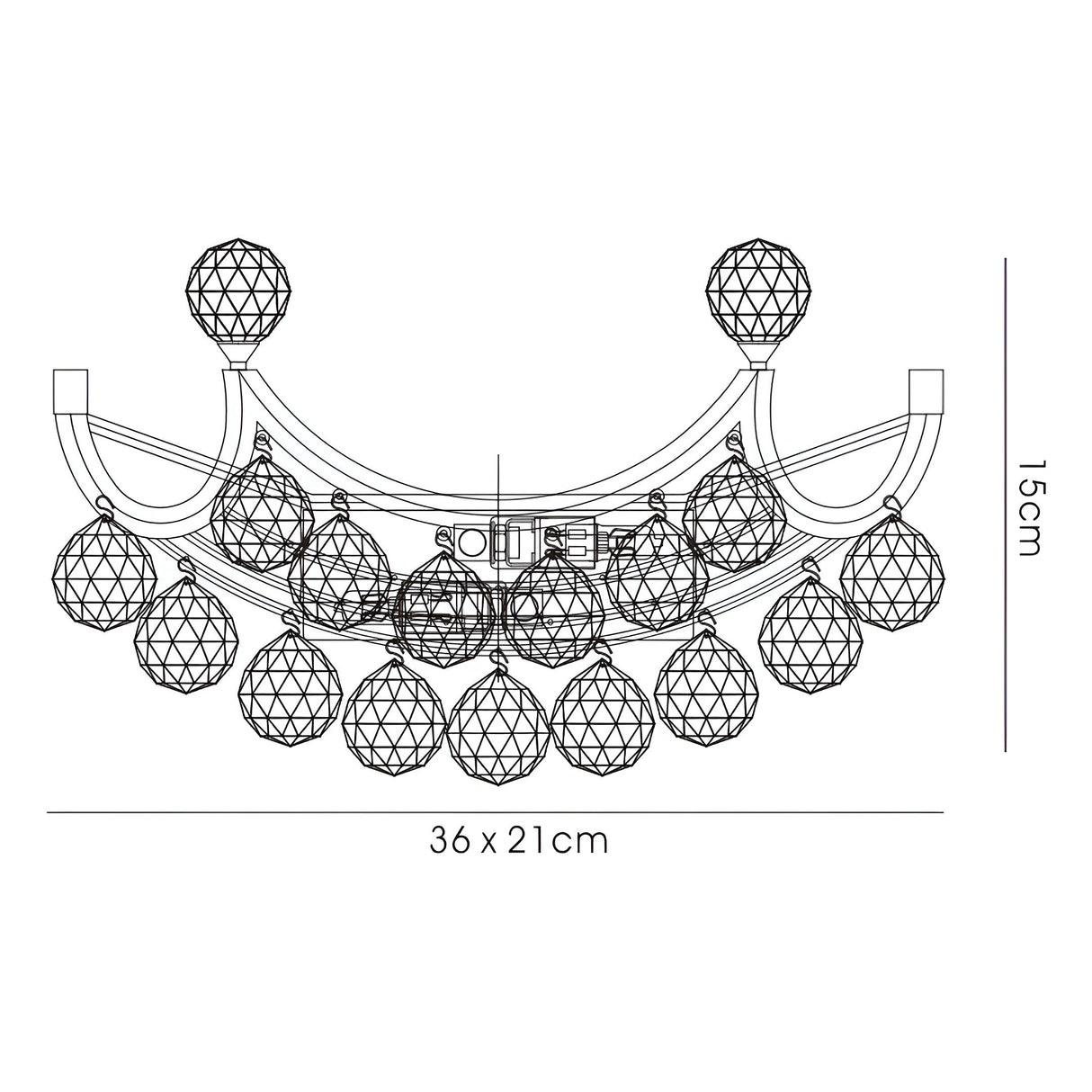 Cesto 2 Light Crystal Wall Light - Polished Chrome