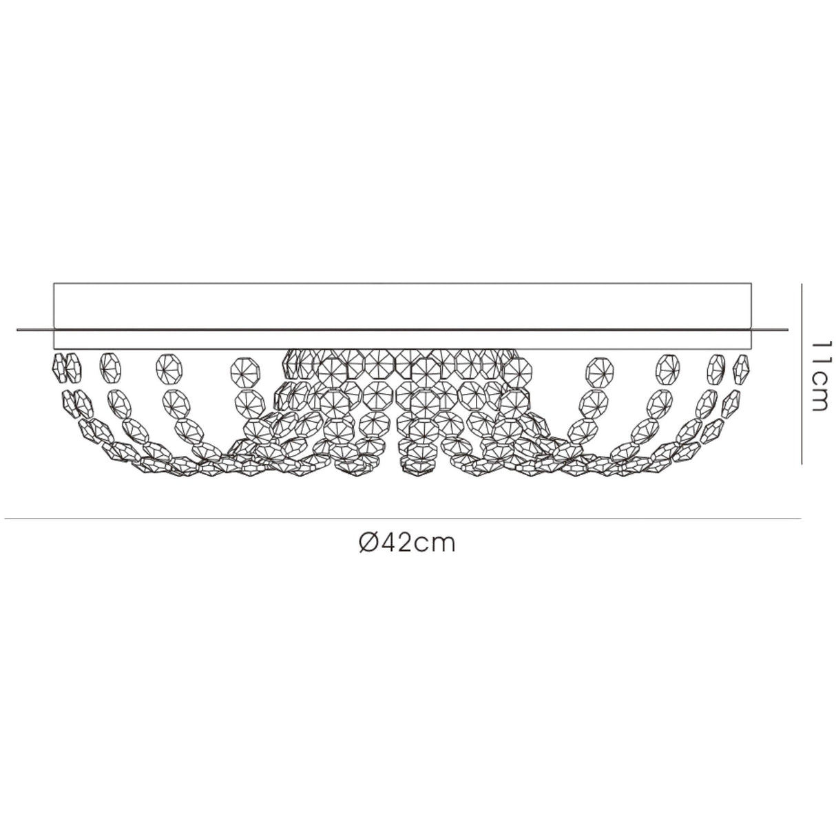 Cosmos 5 Light Crystal Flush Ceiling Light - Polished Chrome