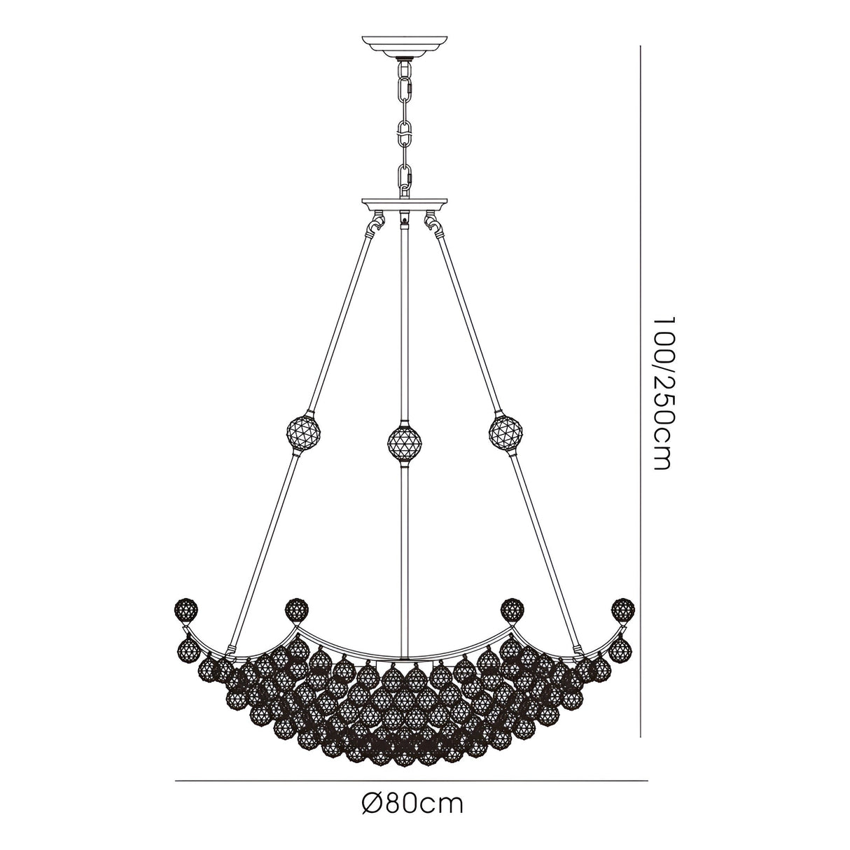 Cesto 80cm Grand 12 Light Crystal Chandelier - Polished Chrome