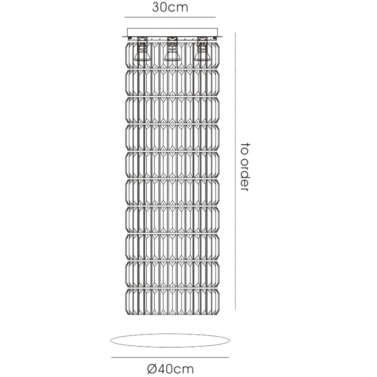 Torre 30cm Mirror Plates 4 Light Crystal Flush Chandelier - Chrome