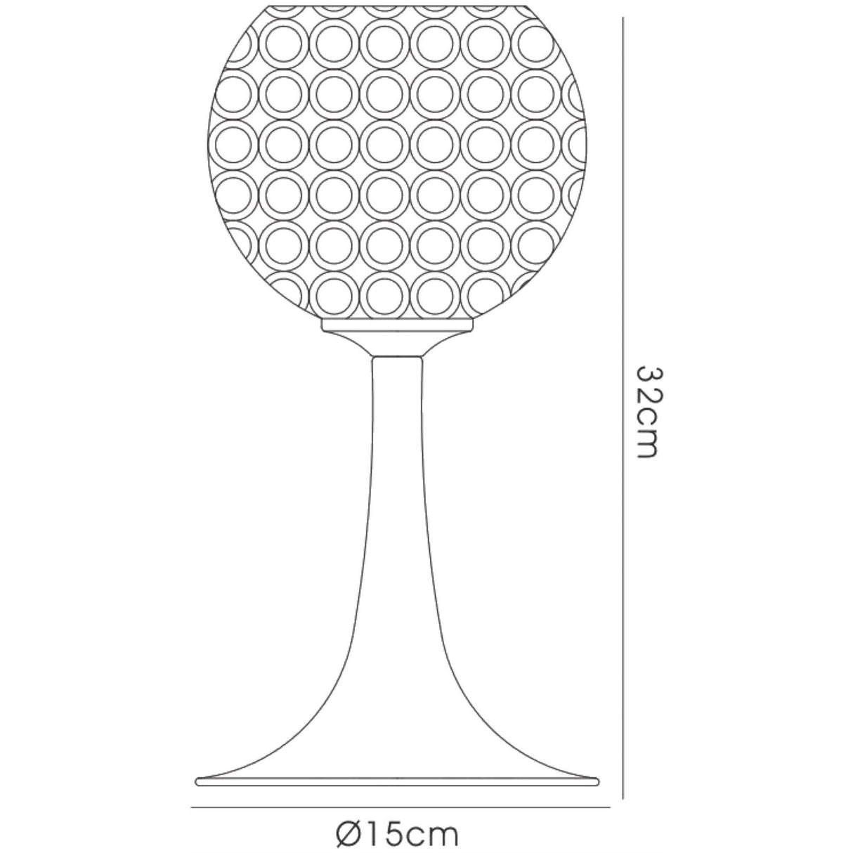 Ava 2 Light Crystal Table Lamp - Polished Chrome
