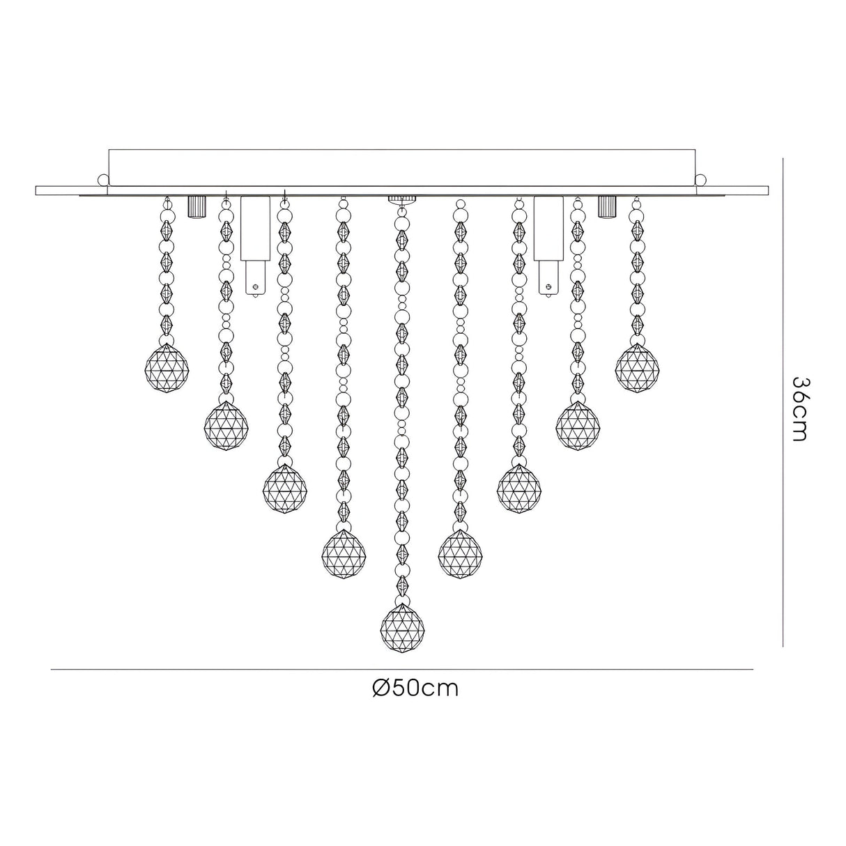 Atla 6 Light Crystal Semi-Flush Ceiling Light – French Gold