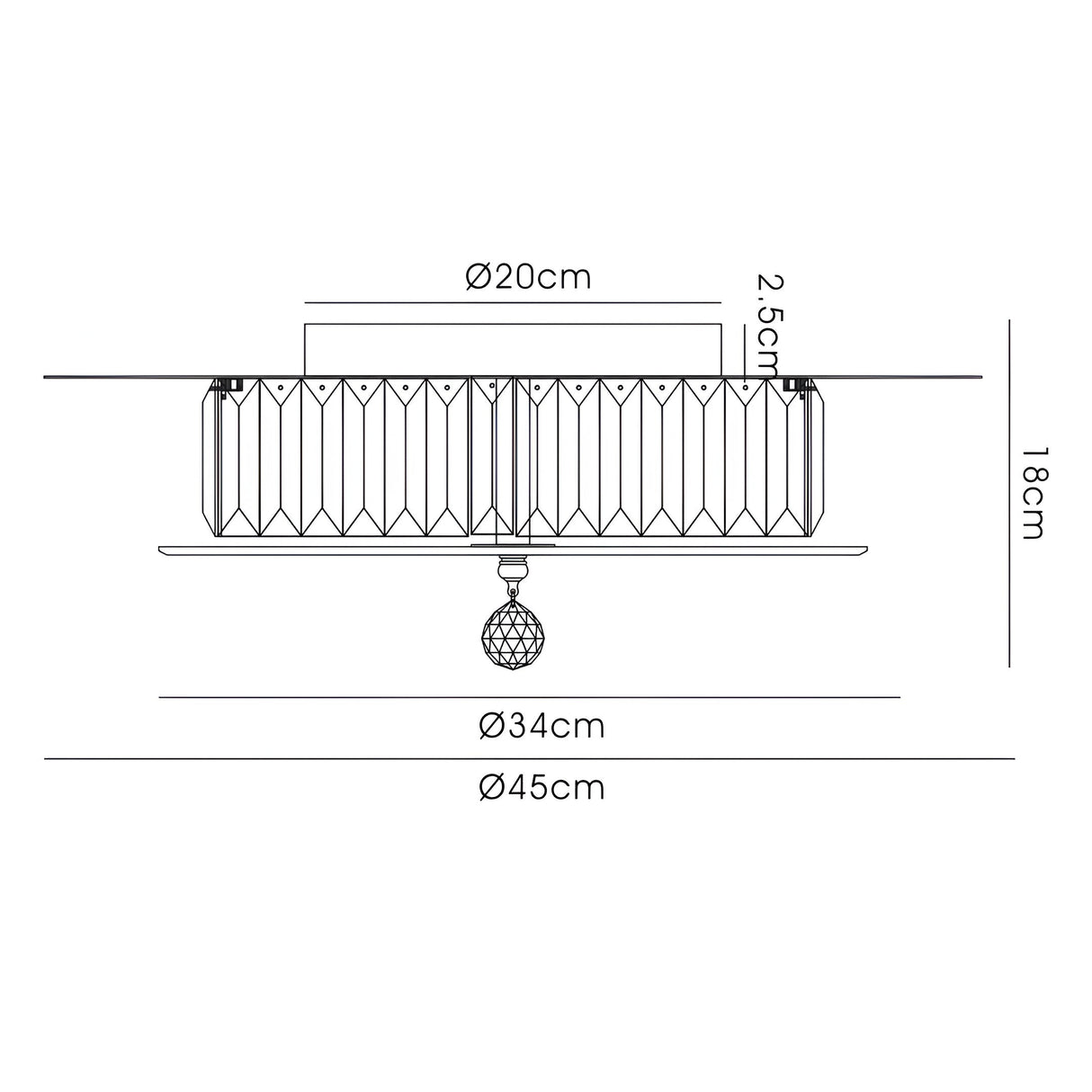 Tosca 6 Light Round Glass/Crystal Flush Ceiling Light – Chrome