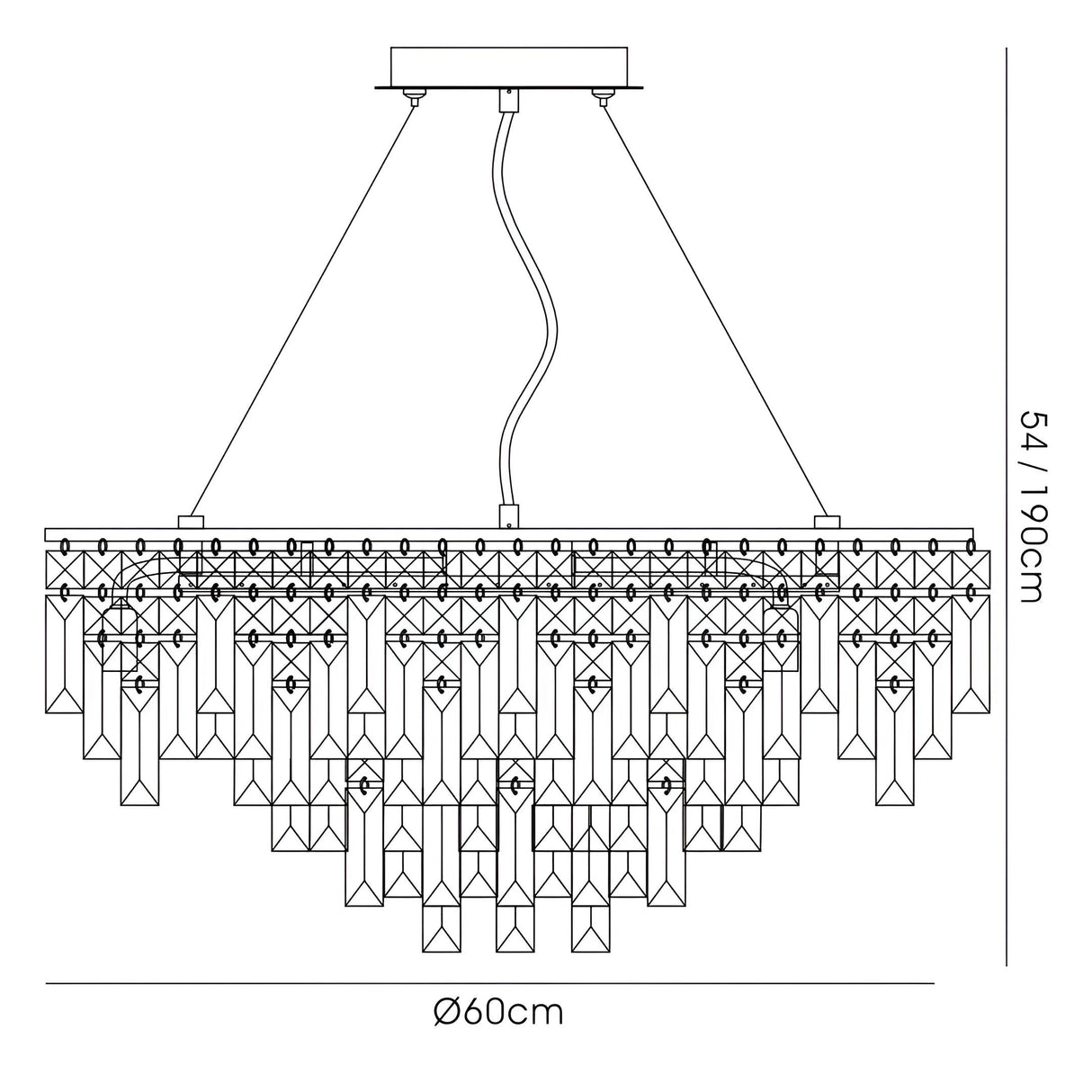 Maddison 60cm Round 8 Light Crystal Chandelier - Polished Chrome