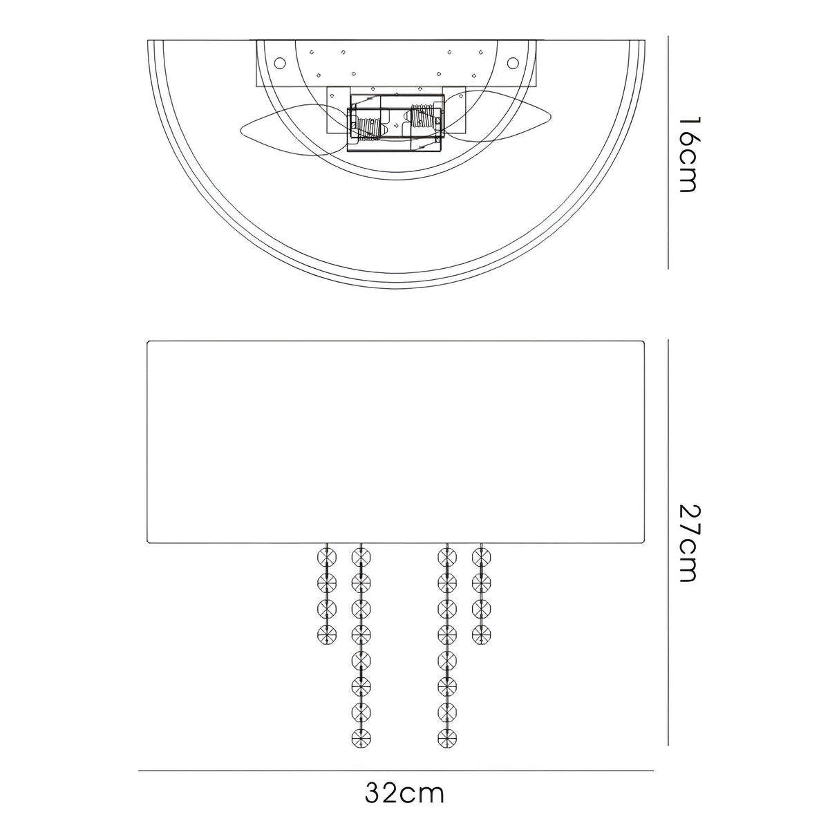 Nerissa 2 Light Crystal Wall Light - Chrome With White Shade