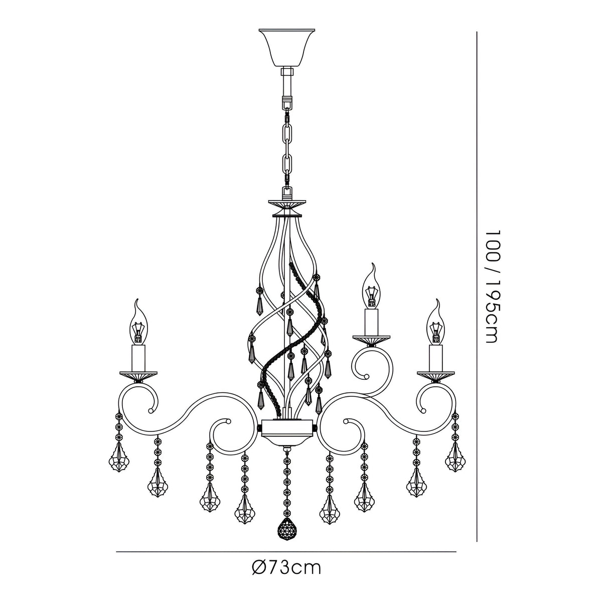 Torino 73cm 15 Light Crystal Chandelier - French Gold