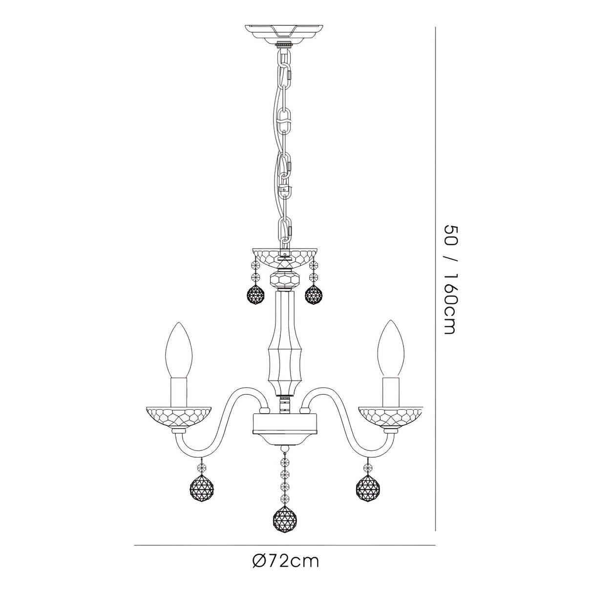 Amora 72cm 8 Light Crystal Chandelier - Polished Chrome