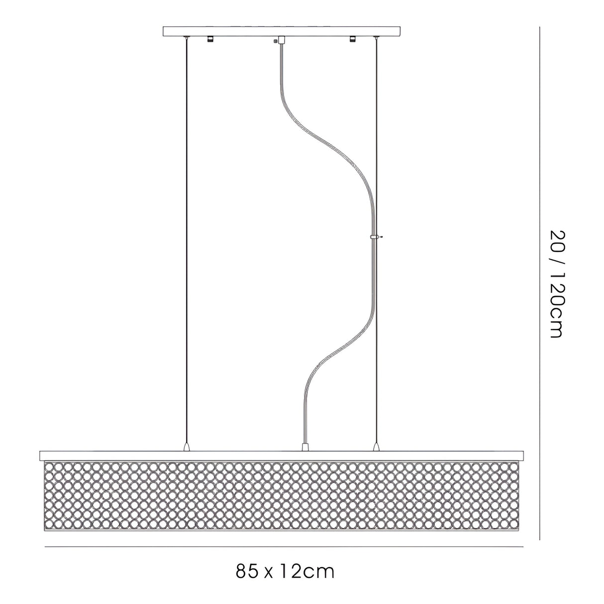 Piazza 6 Light Crystal Linear Suspension Light - Polished Chrome