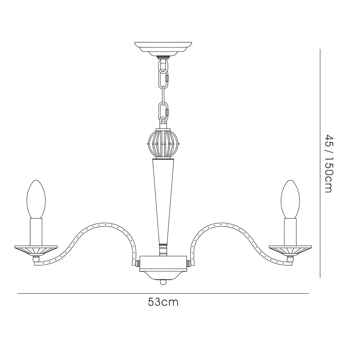 Niobe 53cm 3 Light Crystal Chandelier - French Gold