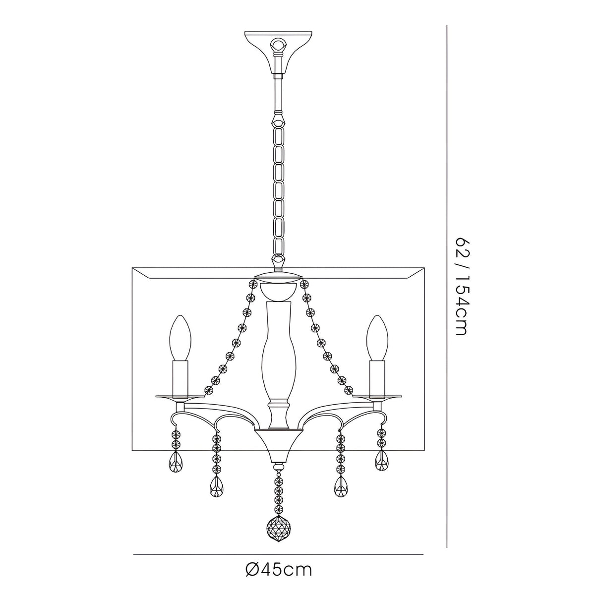 Trace 3 Light Crystal Pendant Light – Chrome