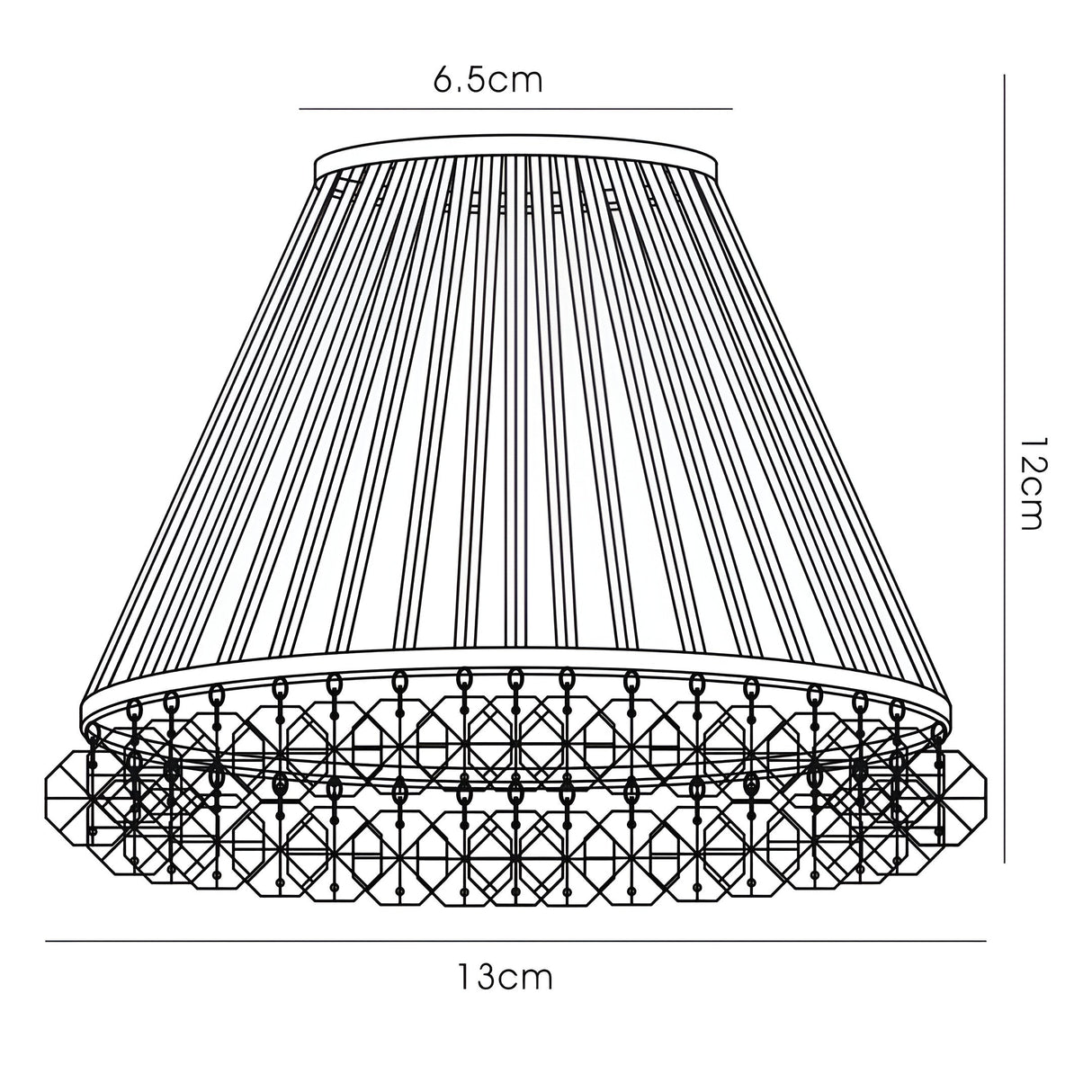 Crystal Clip-On Crystal Lampshade With Amber Glass Rods - French Gold