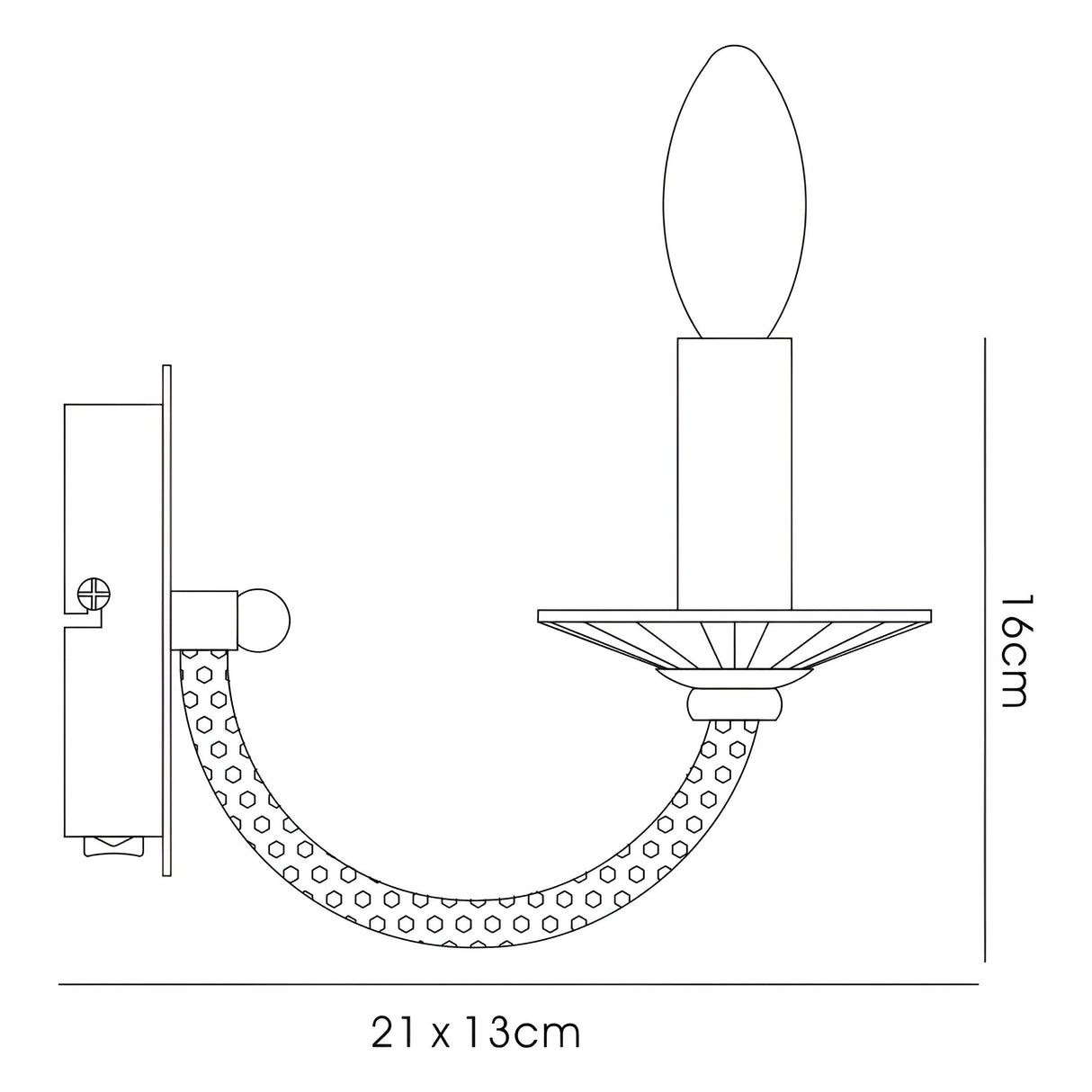 Elena 1 Light Crystal Wall Light With Switch - Chrome