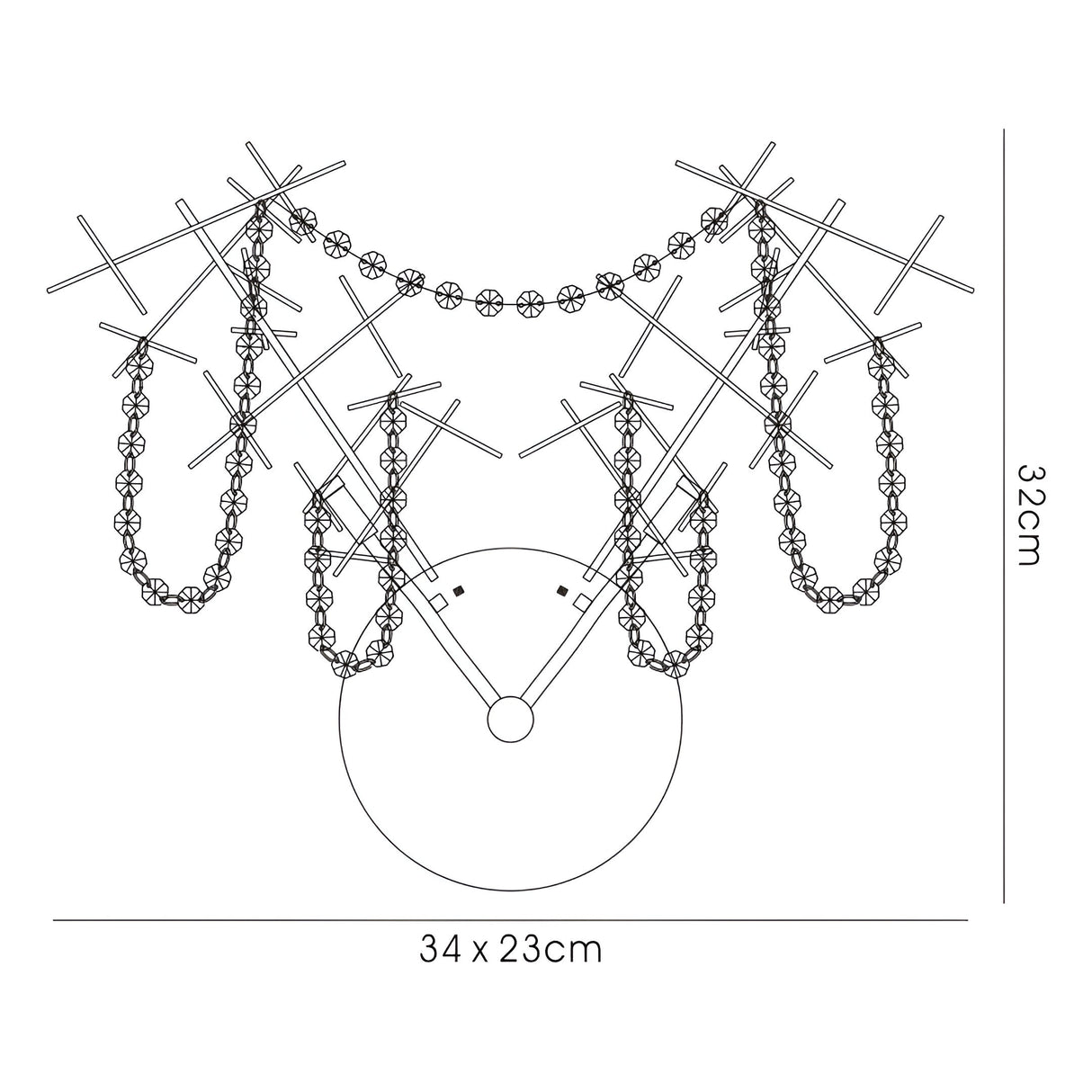 Lexi 2 Light Crystal Wall Light - Chrome