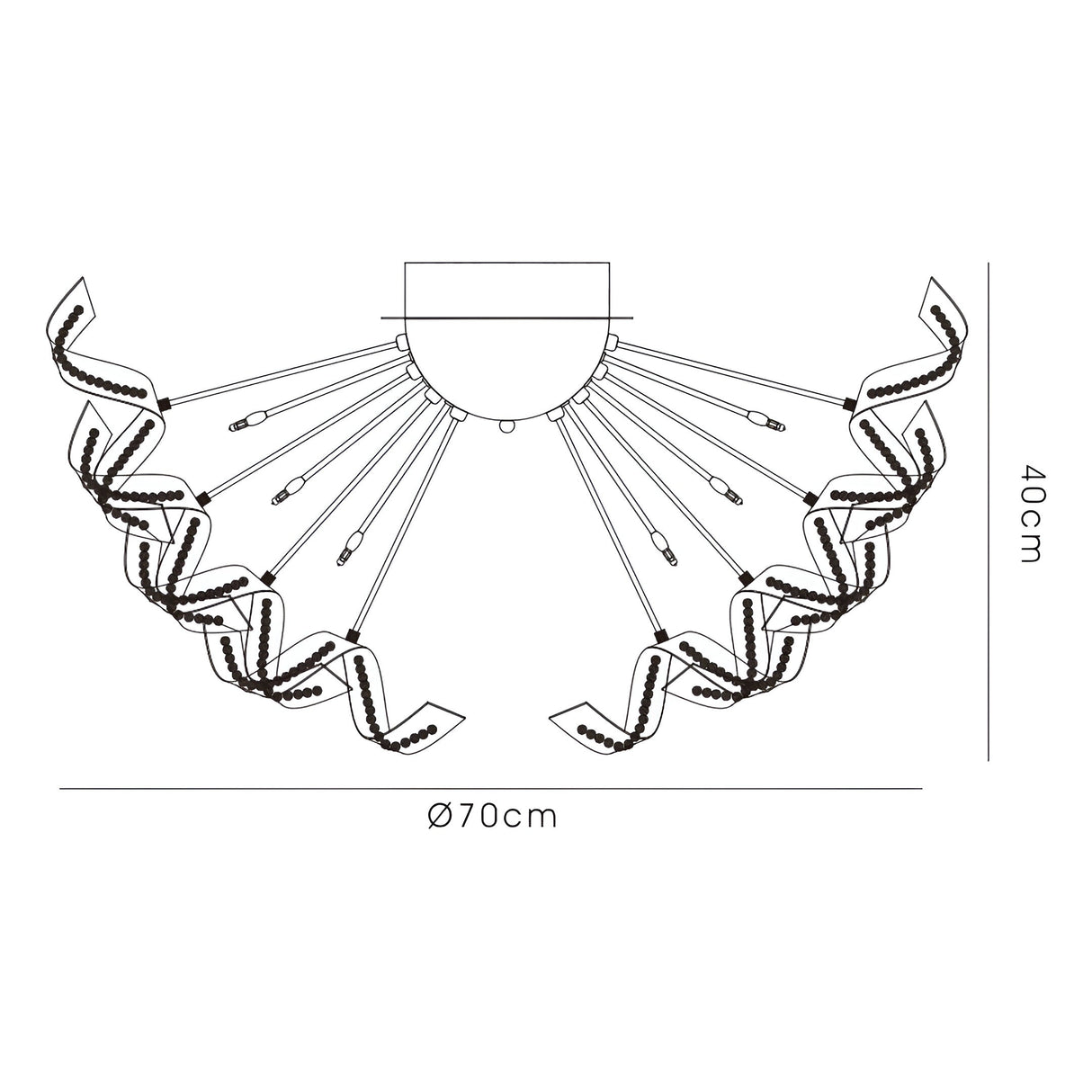 Esme 20 Light Crystal Semi-Flush Ceiling Light - Polished Chrome