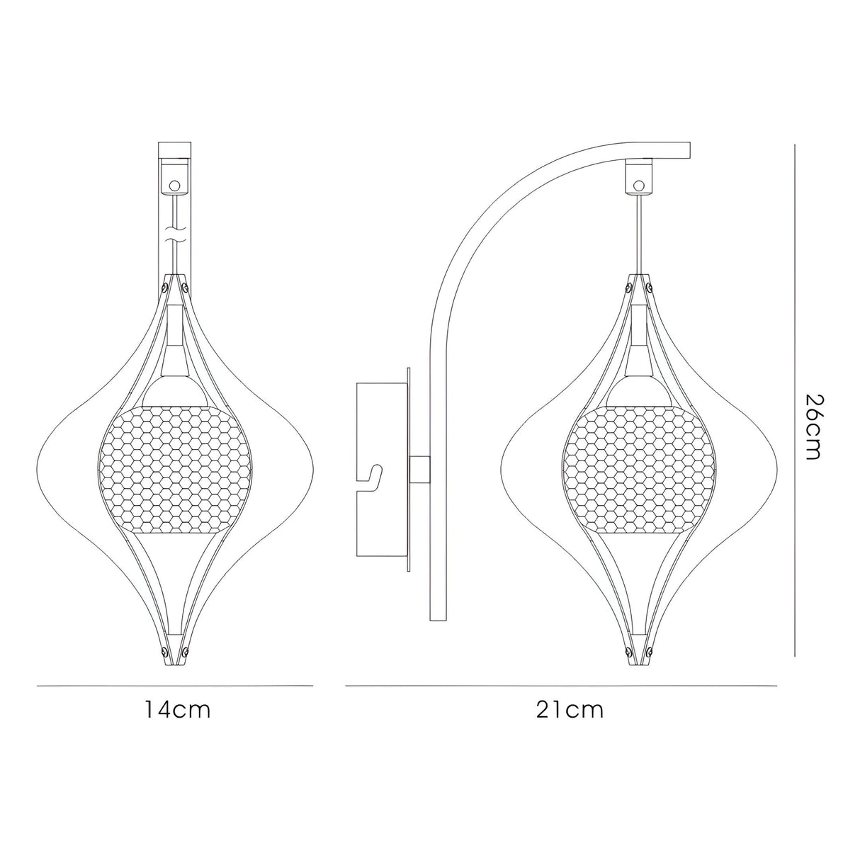 Amano 1 Light Crystal Wall Light With Switch - Chrome