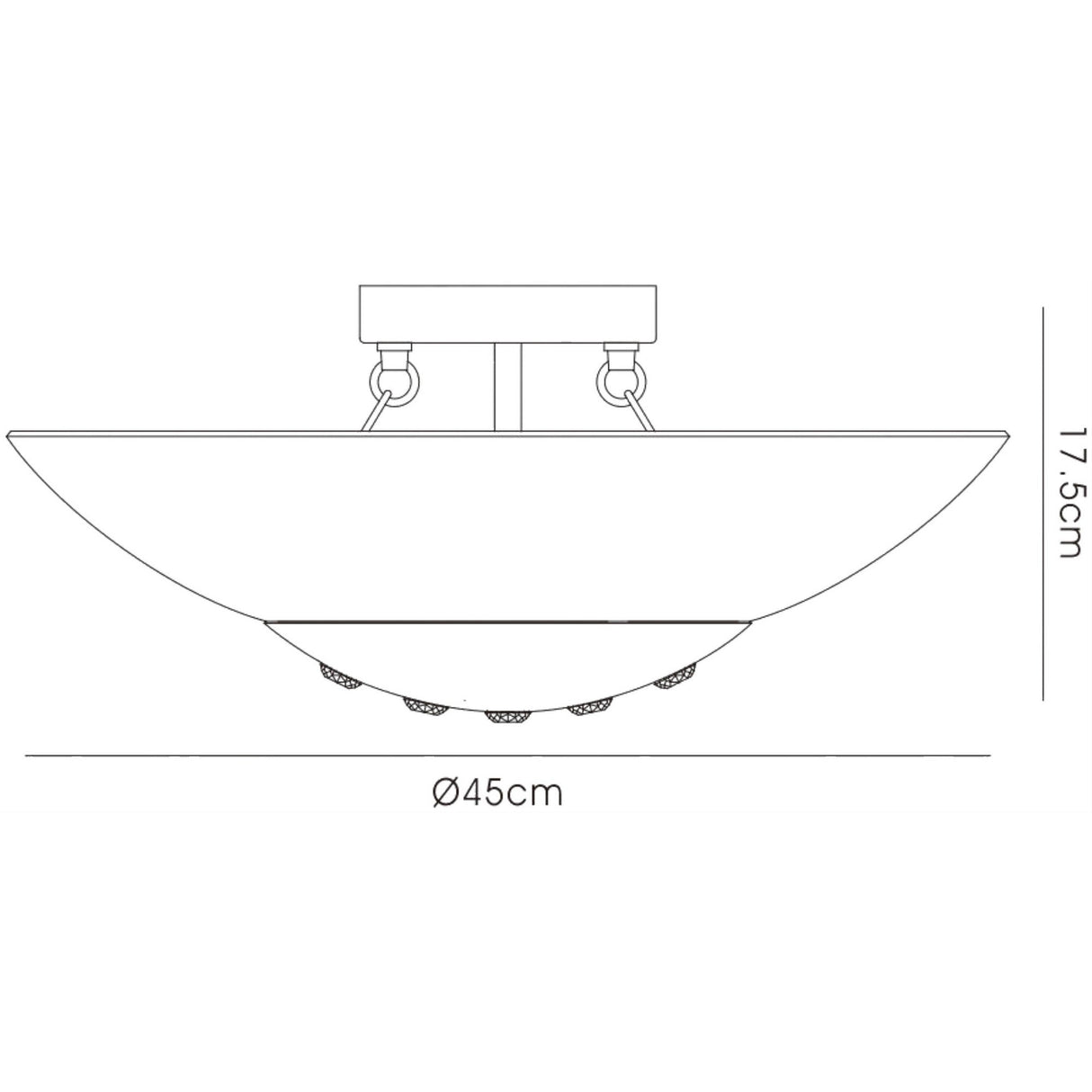 Amada 6 Light Opal Glass Flush Ceiling Light - Polished Chrome