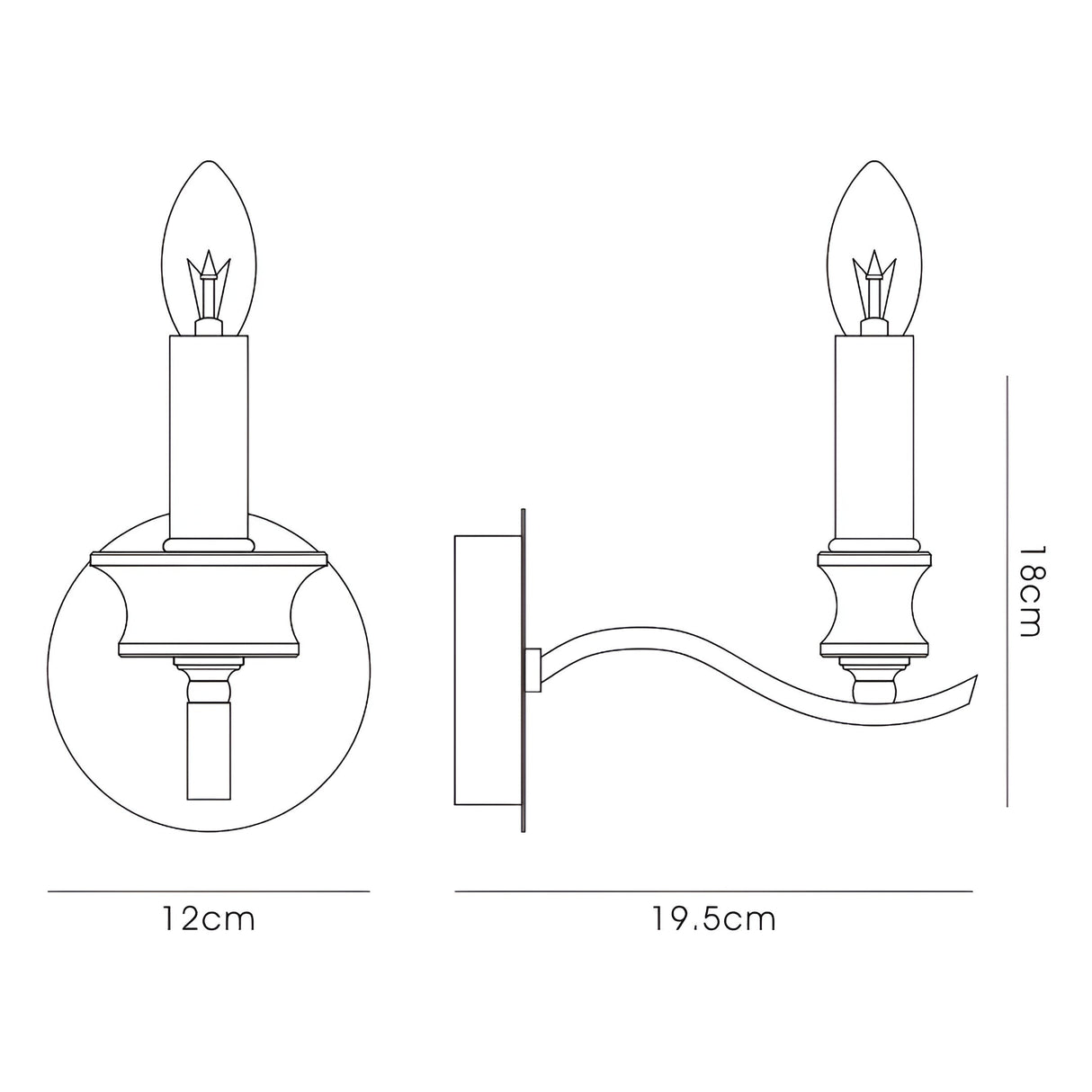 Nydia 1 Light Crystal Wall Light - French Gold