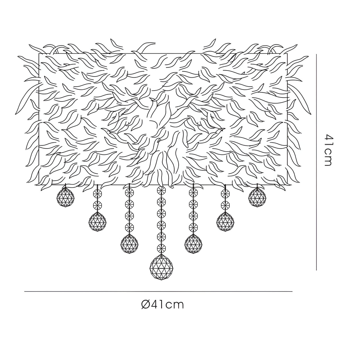 Ibis 3 Light Crystal Flush Ceiling Light - Polished Chrome With White Feather Shade