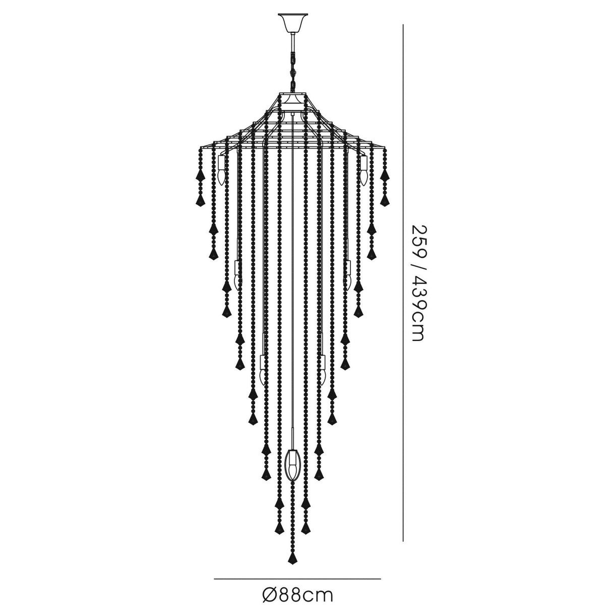 Inina 88cm 15 Light Crystal Chandelier - Polished Chrome