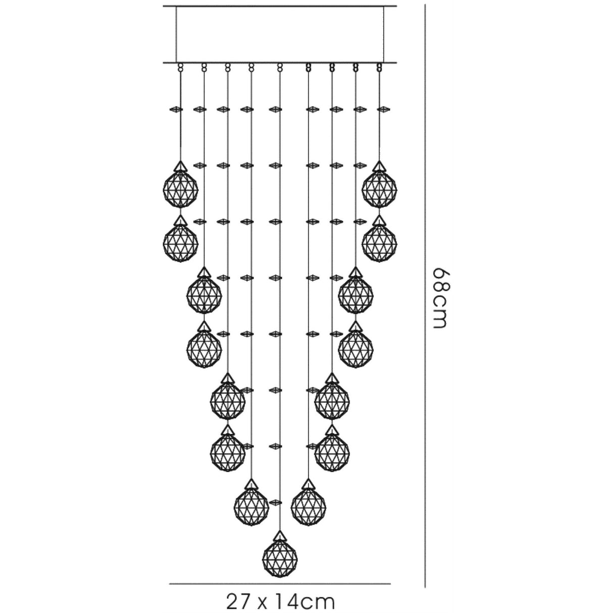 Colorado 2 Light Crystal Wall Light - Polished Chrome