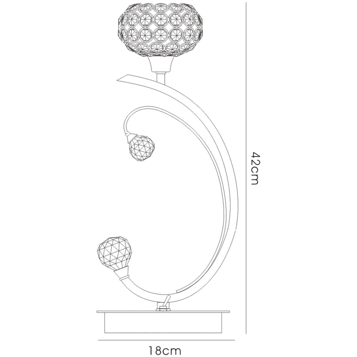 Cara 1 Light Crystal Table Lamp - Antique Brass