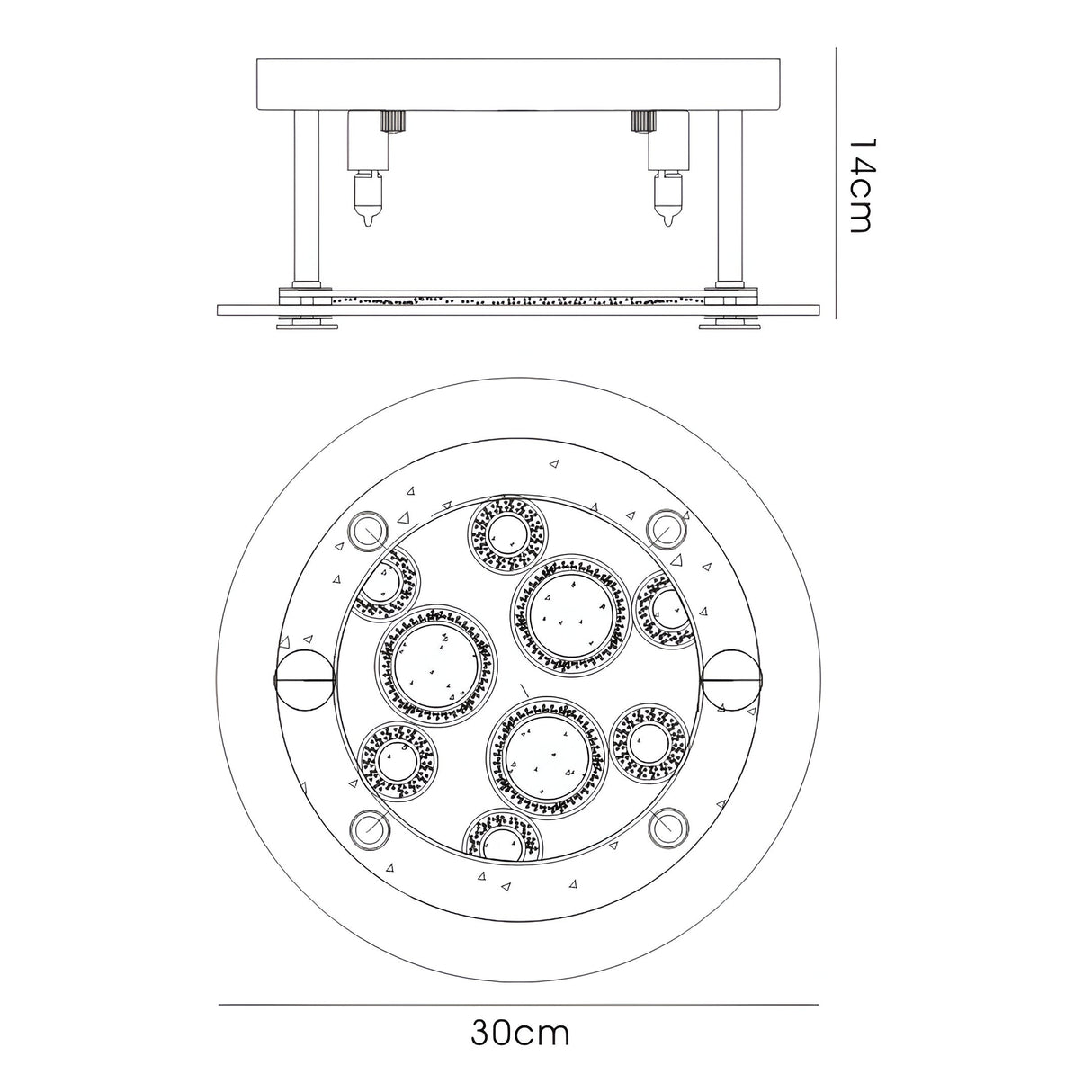 Destello 4 Light Crystal Flush Ceiling Light - Polished Chrome