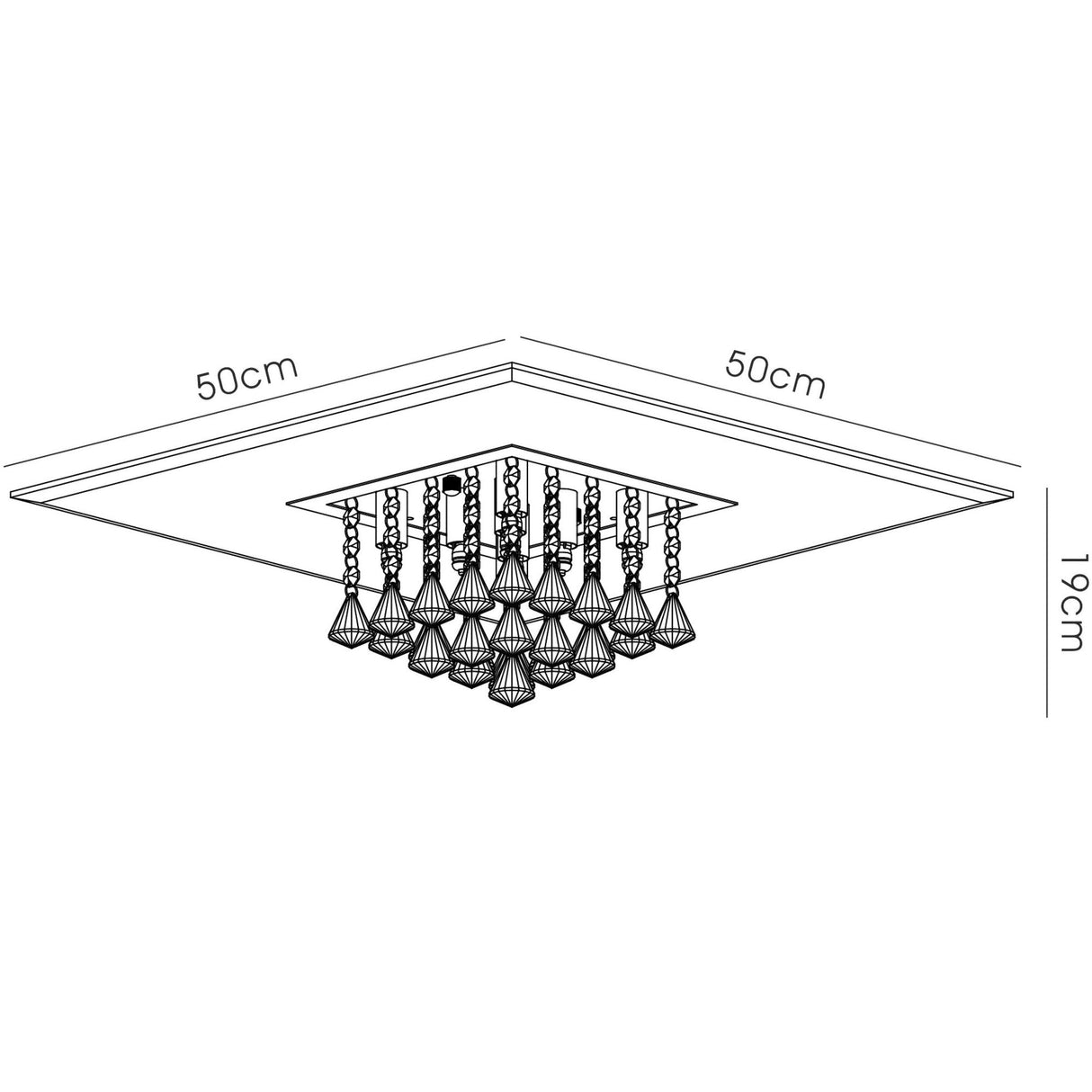 Starda 8 Light Crystal Flush Ceiling Light – Chrome