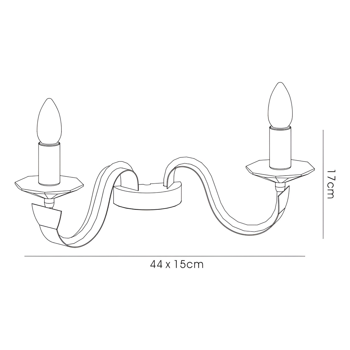 Nardini 2 Light Crystal Wall Light - Chrome With Black Leather