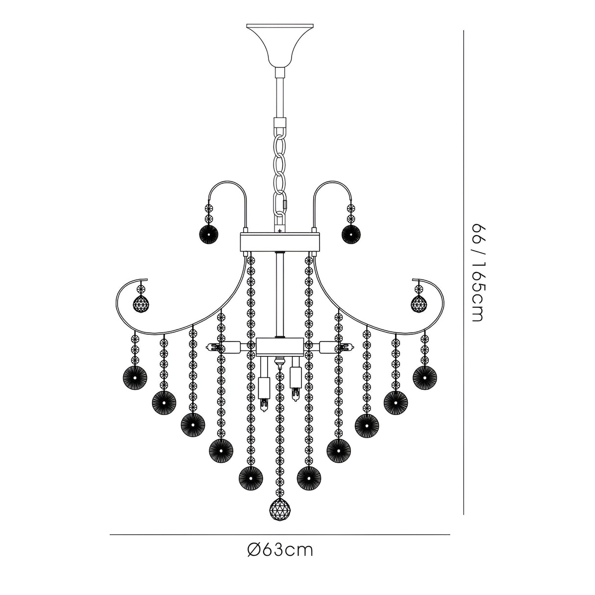 Rosina 63cm 7 Light Crystal Chandelier - Polished Chrome