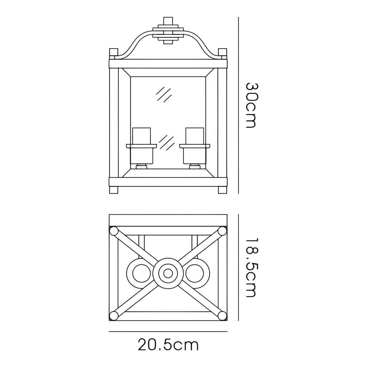 Aston 2 Light Glass Wall Light - Polished Chrome