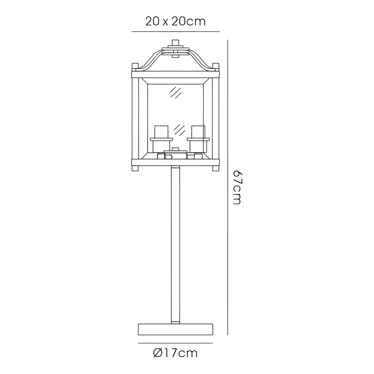 Aston 3 Light Glass Table Lamp - Polished Chrome