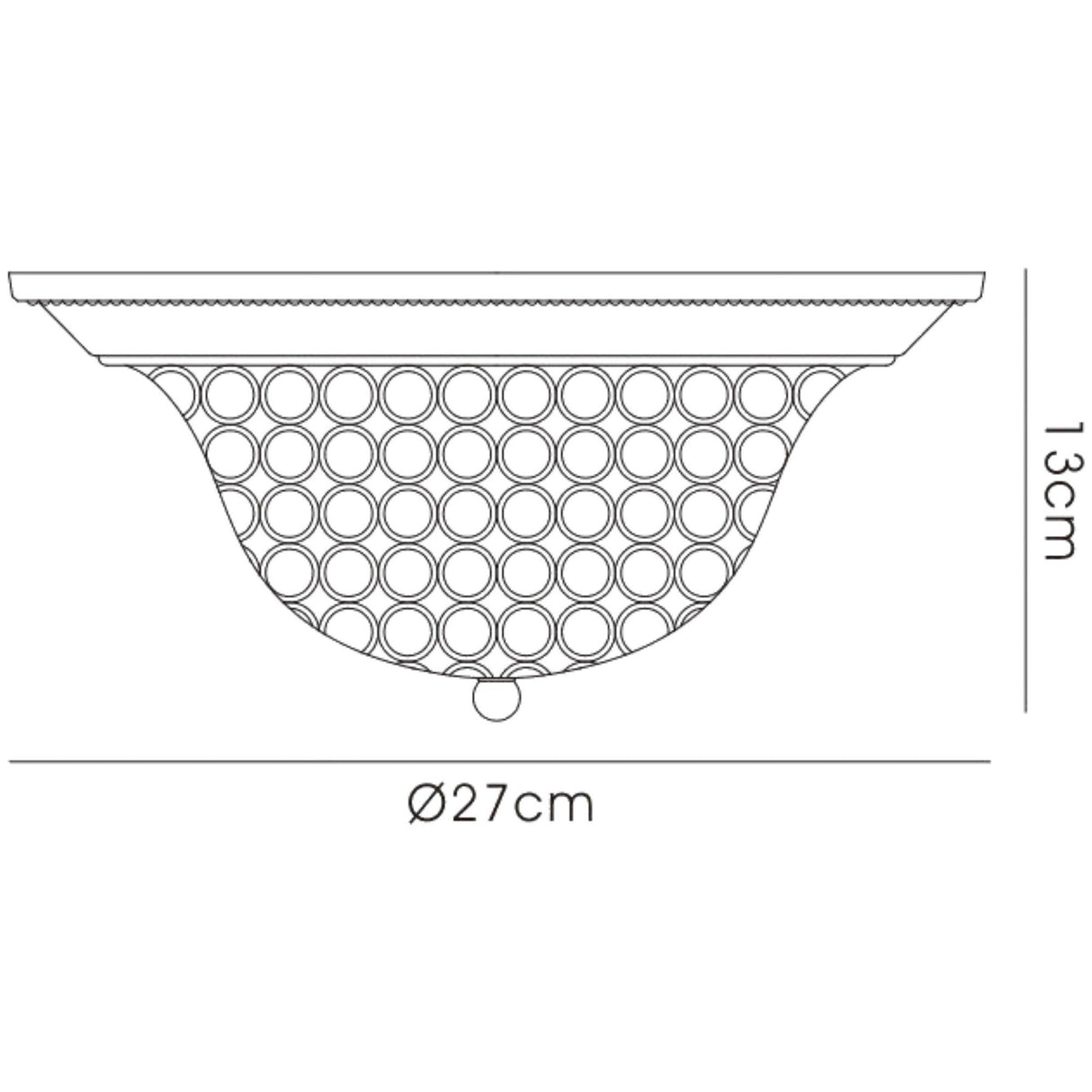 Paloma 2 Light Small Crystal Flush Ceiling Light - Antique Brass