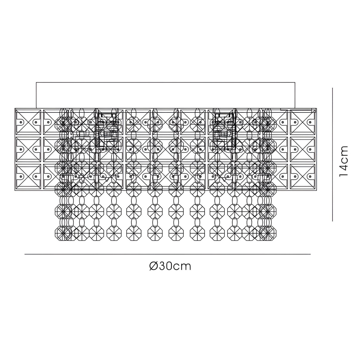 Edison 4 Light Crystal Flush Ceiling Light - Polished Chrome