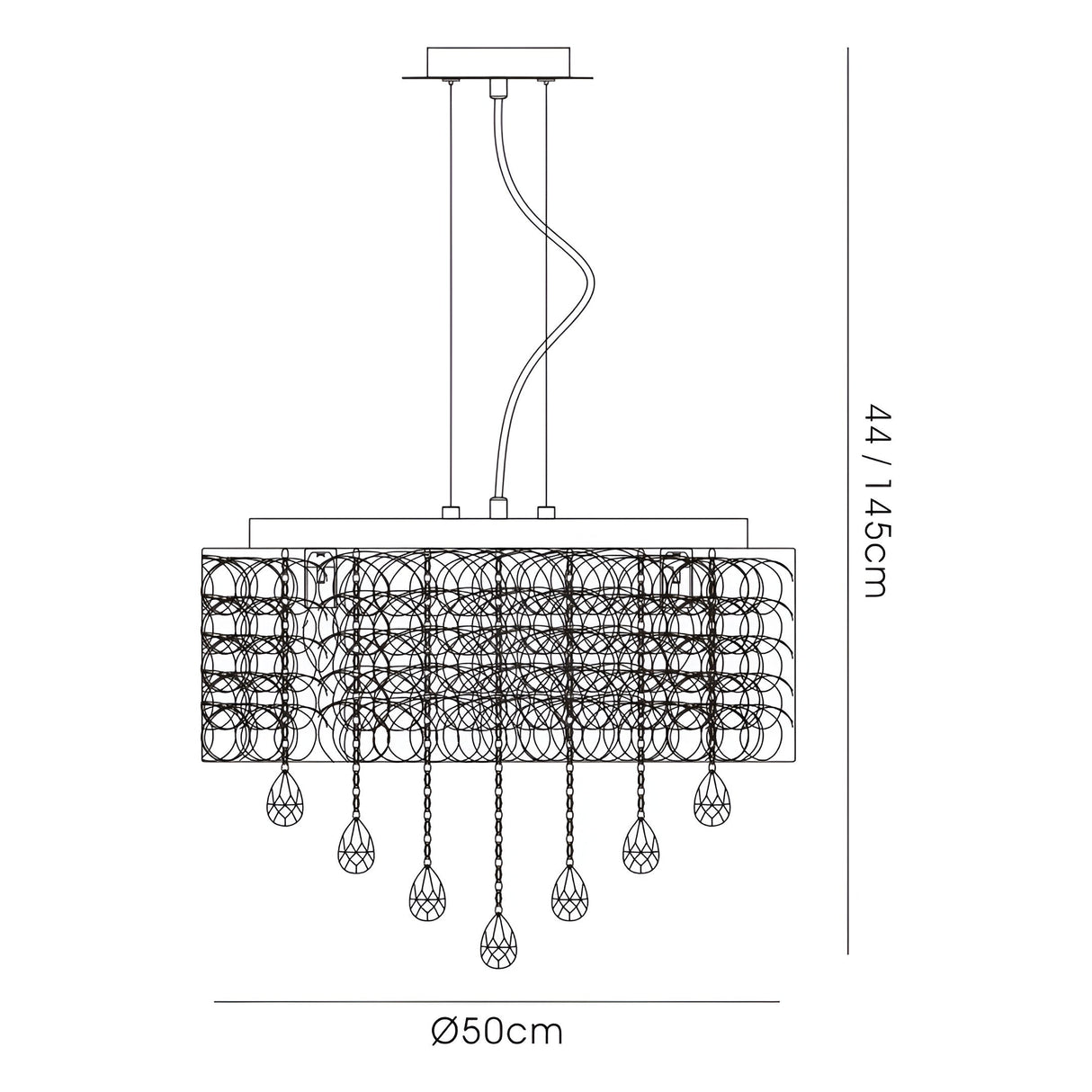 Adeline 50cm 6 Light Crystal Chandelier - Polished Chrome