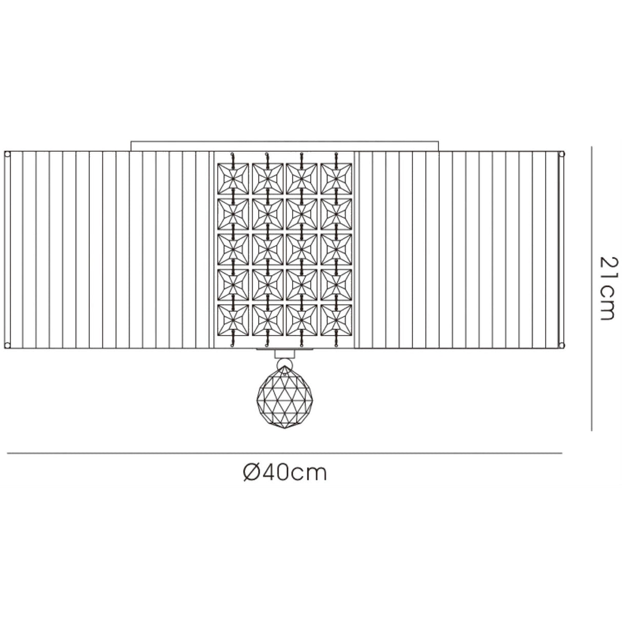 Evelyn 3 Light Crystal Flush Ceiling Light - Black