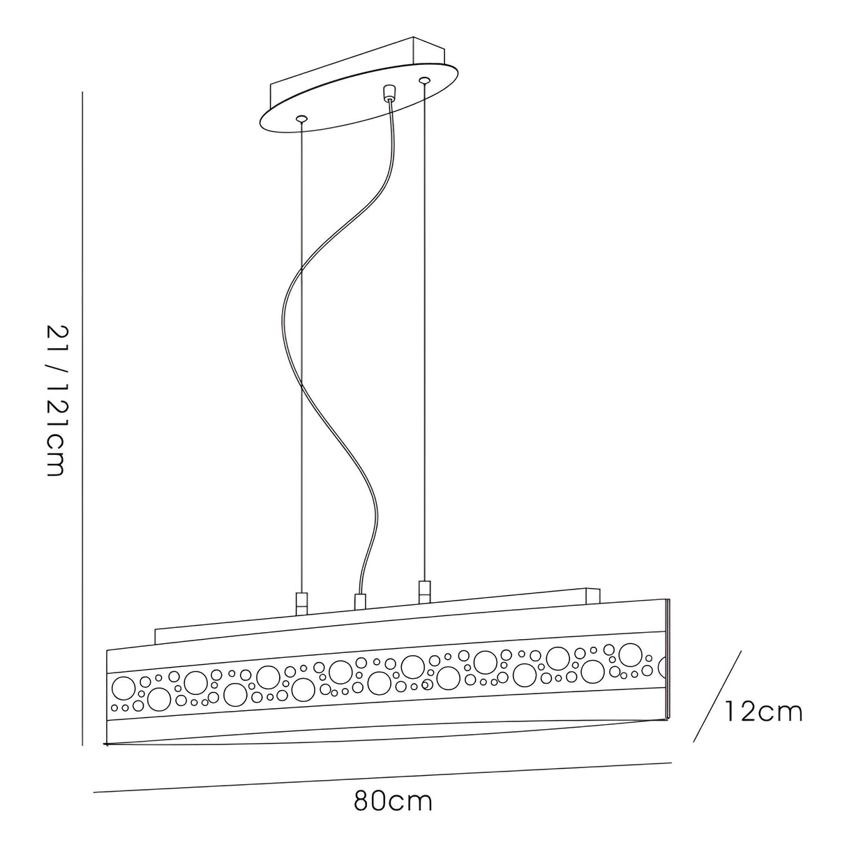 Cosmic 5 Light Glass/Crystal Linear Suspension Light - Chrome