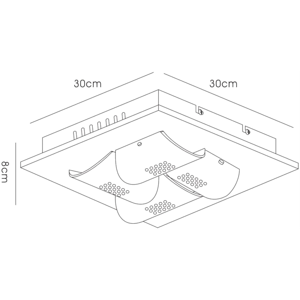 Starlis 4 Light Crystal/Glass Flush Ceiling Light – Chrome