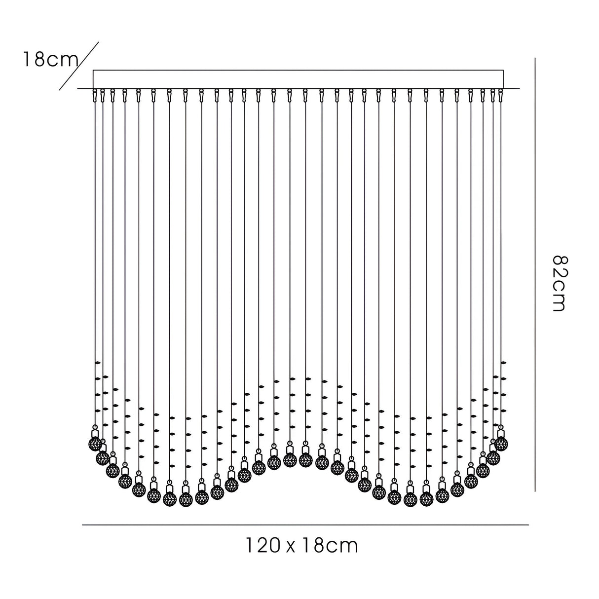 Colorado 6 Light Crystal Bar Pendant Light - Polished Chrome