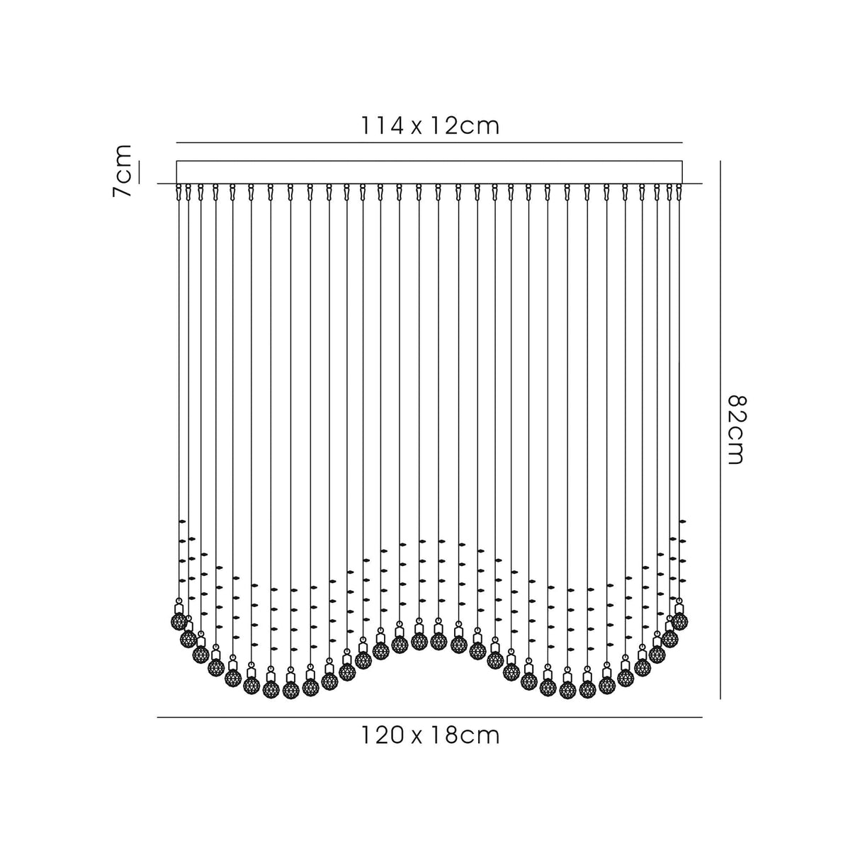 Colorado 6 Light Crystal Bar Pendant Light - French Gold