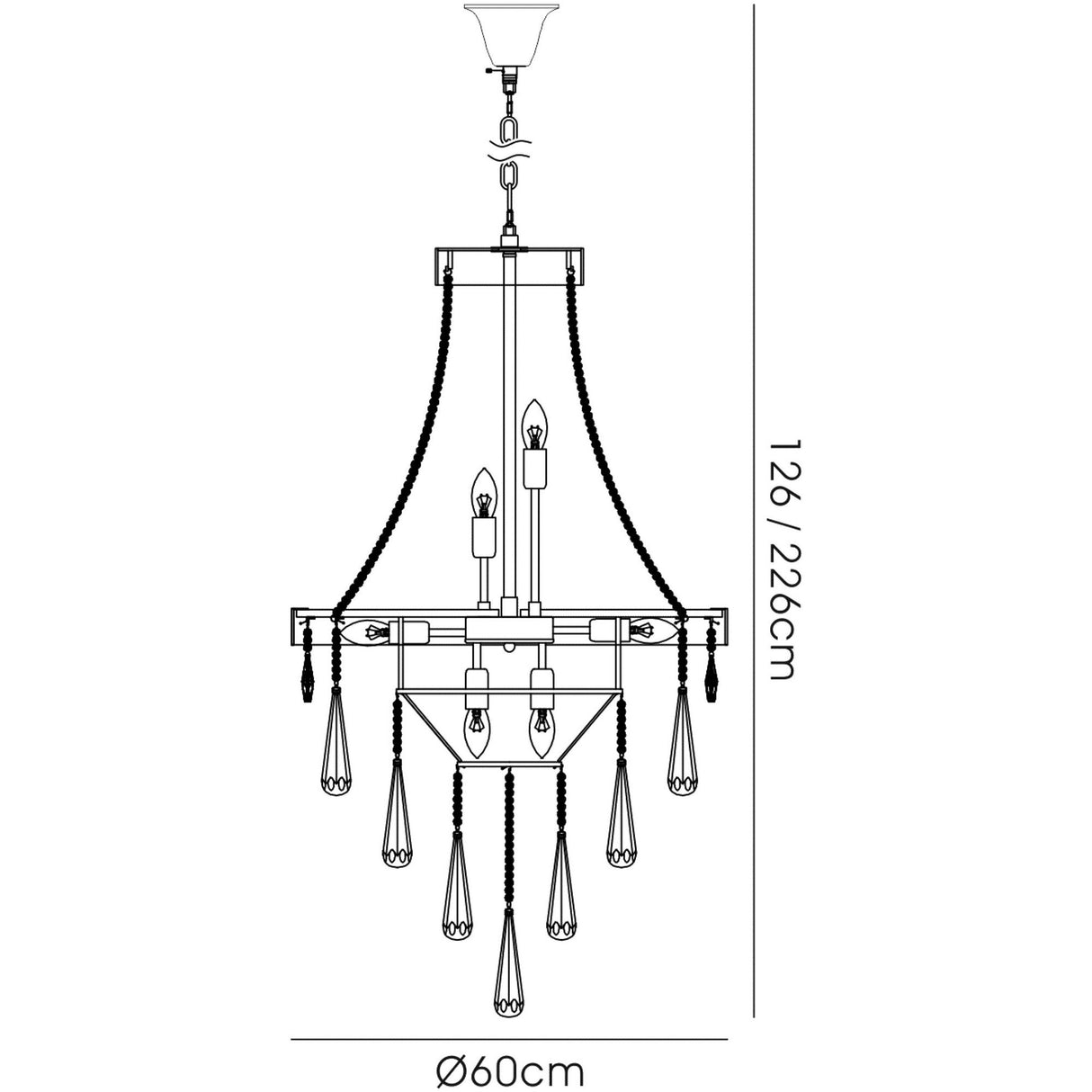 Sophia 60cm 13 Light Crystal Chandelier - Polished Chrome